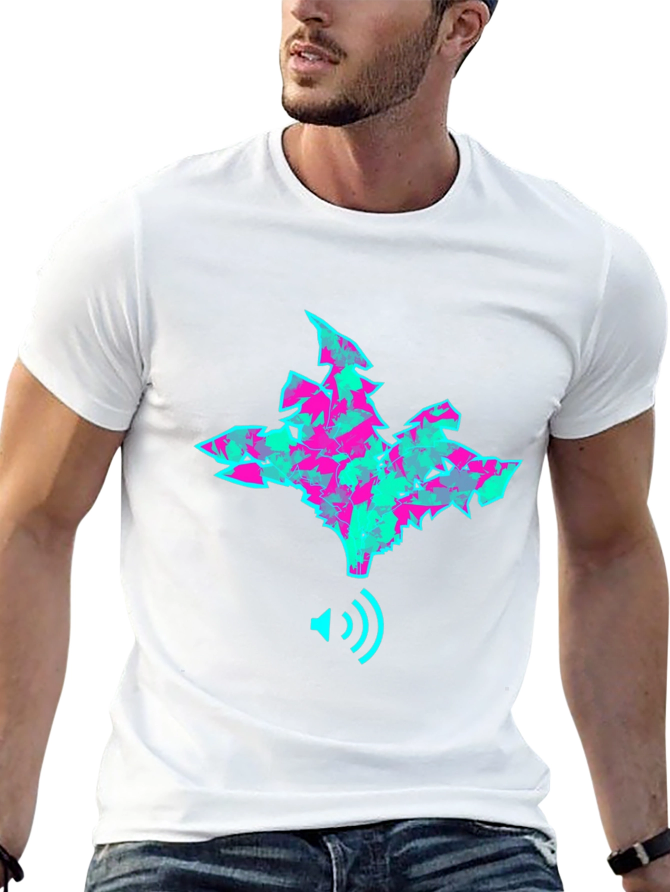 Abstract Sound Wave T-Shirt - Trendy Graphic Tee