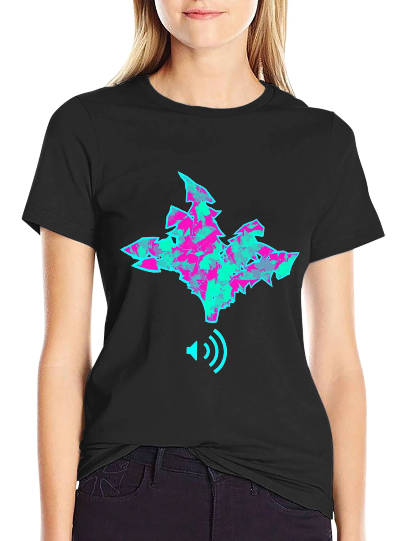 Abstract Sound Wave T-Shirt - Trendy Graphic Tee