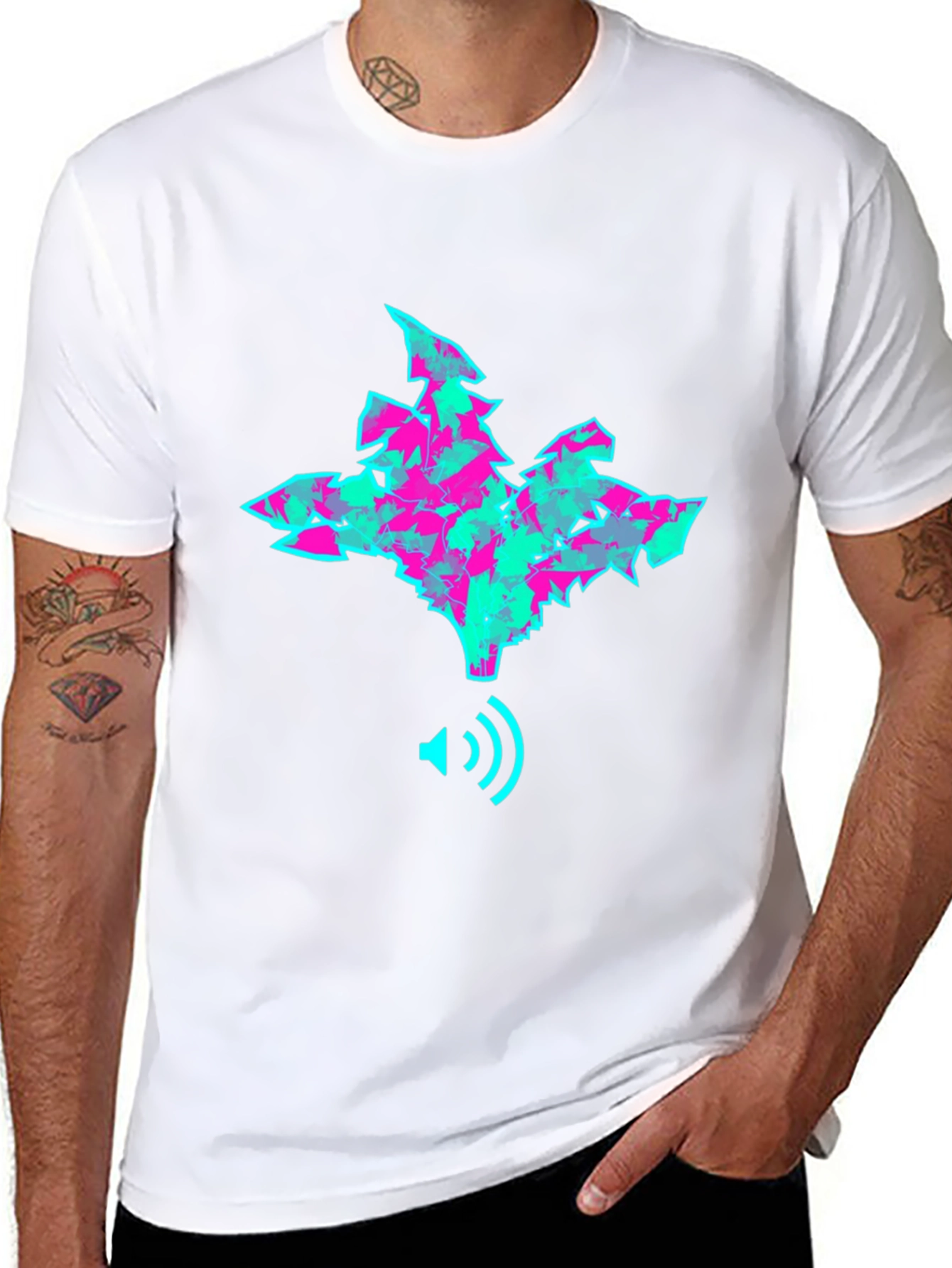 Abstract Sound Wave T-Shirt - Trendy Graphic Tee