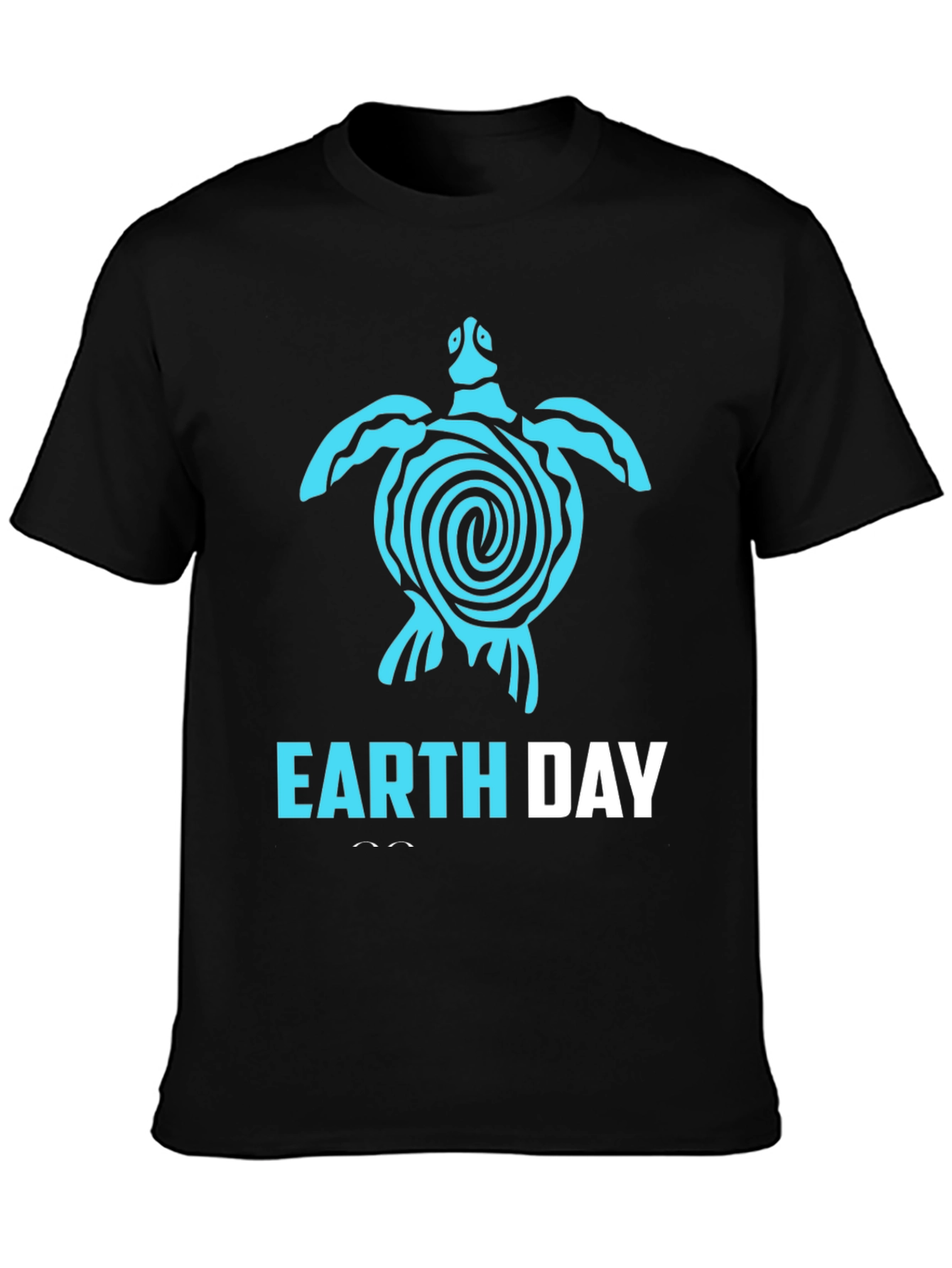 Earth Day Turtle T-Shirt - Black Cotton Tee