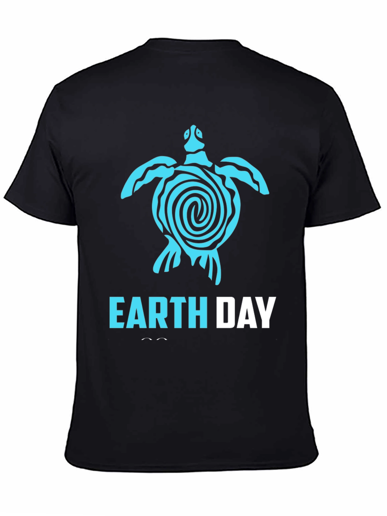 Earth Day Turtle T-Shirt - Black Cotton Tee