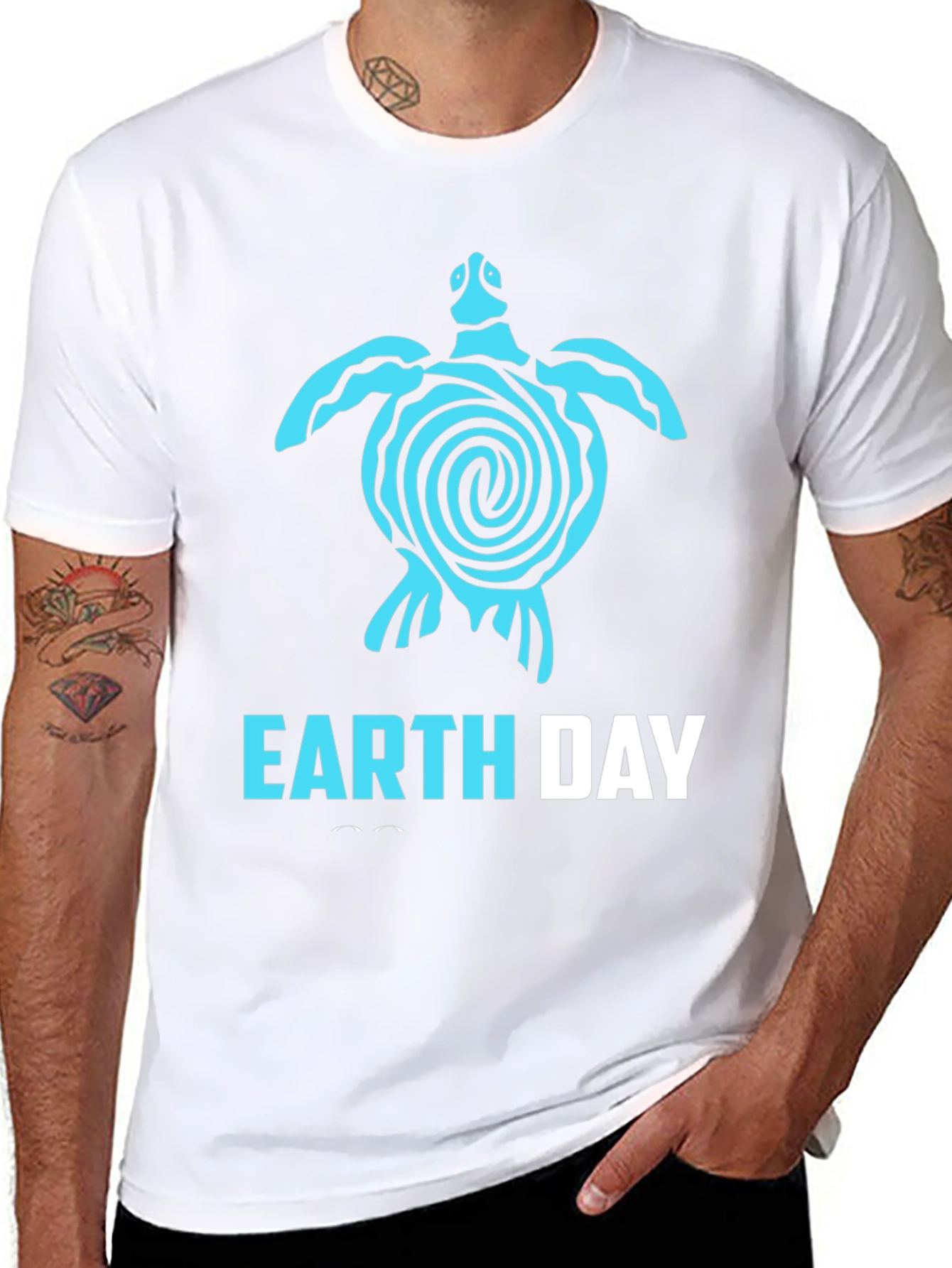 Earth Day Turtle T-Shirt - Black Cotton Tee