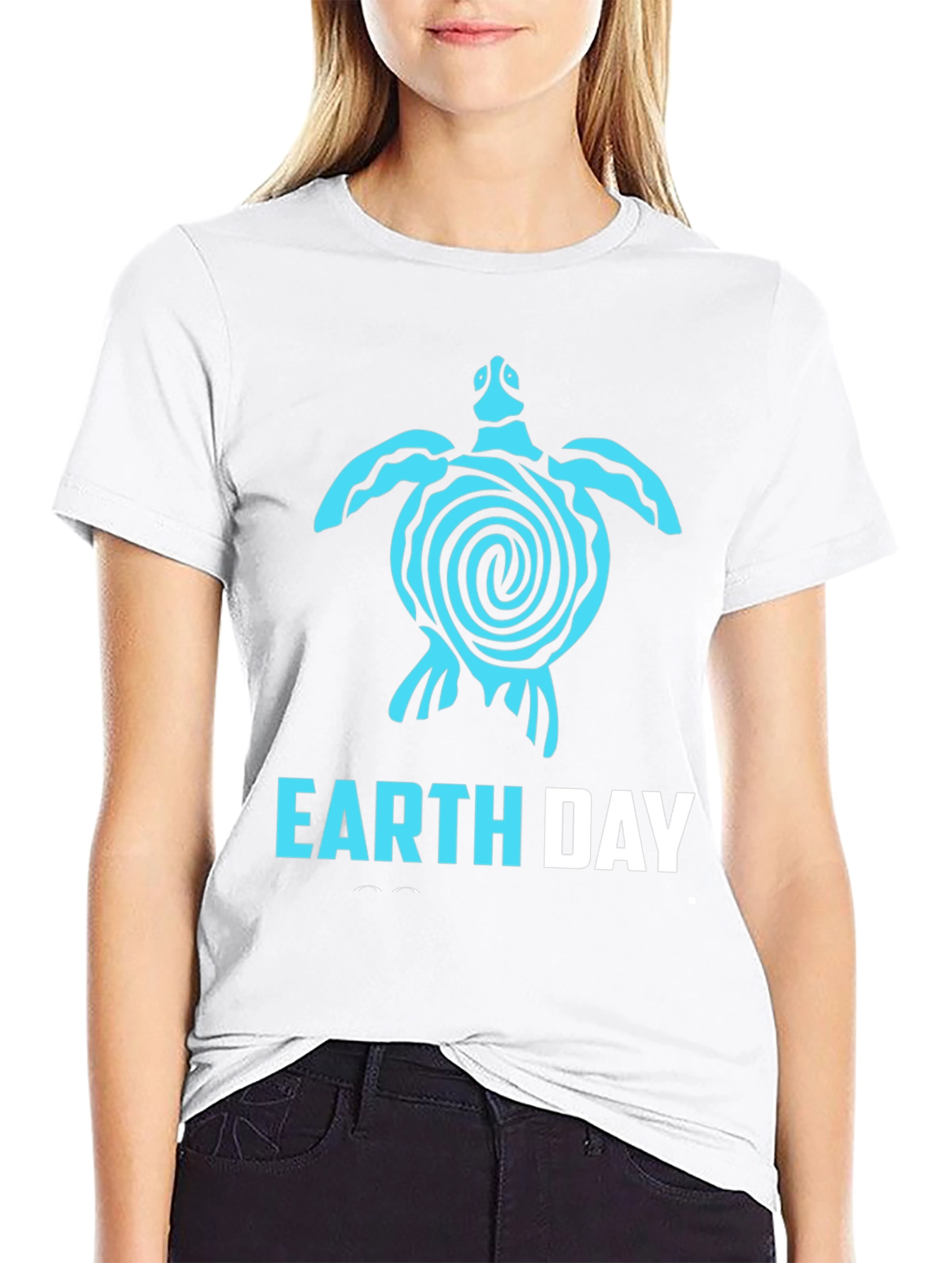 Earth Day Turtle T-Shirt - Black Cotton Tee