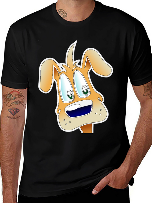 Cartoon Dog Graphic Black T-Shirt