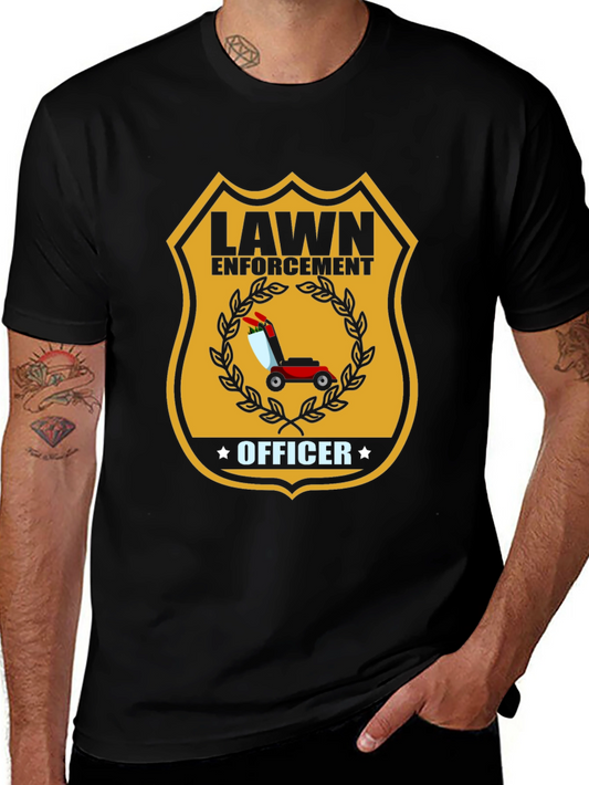 Lawn Enforcement Officer Graphic Tee - Funny Lawn Care T-Shirt