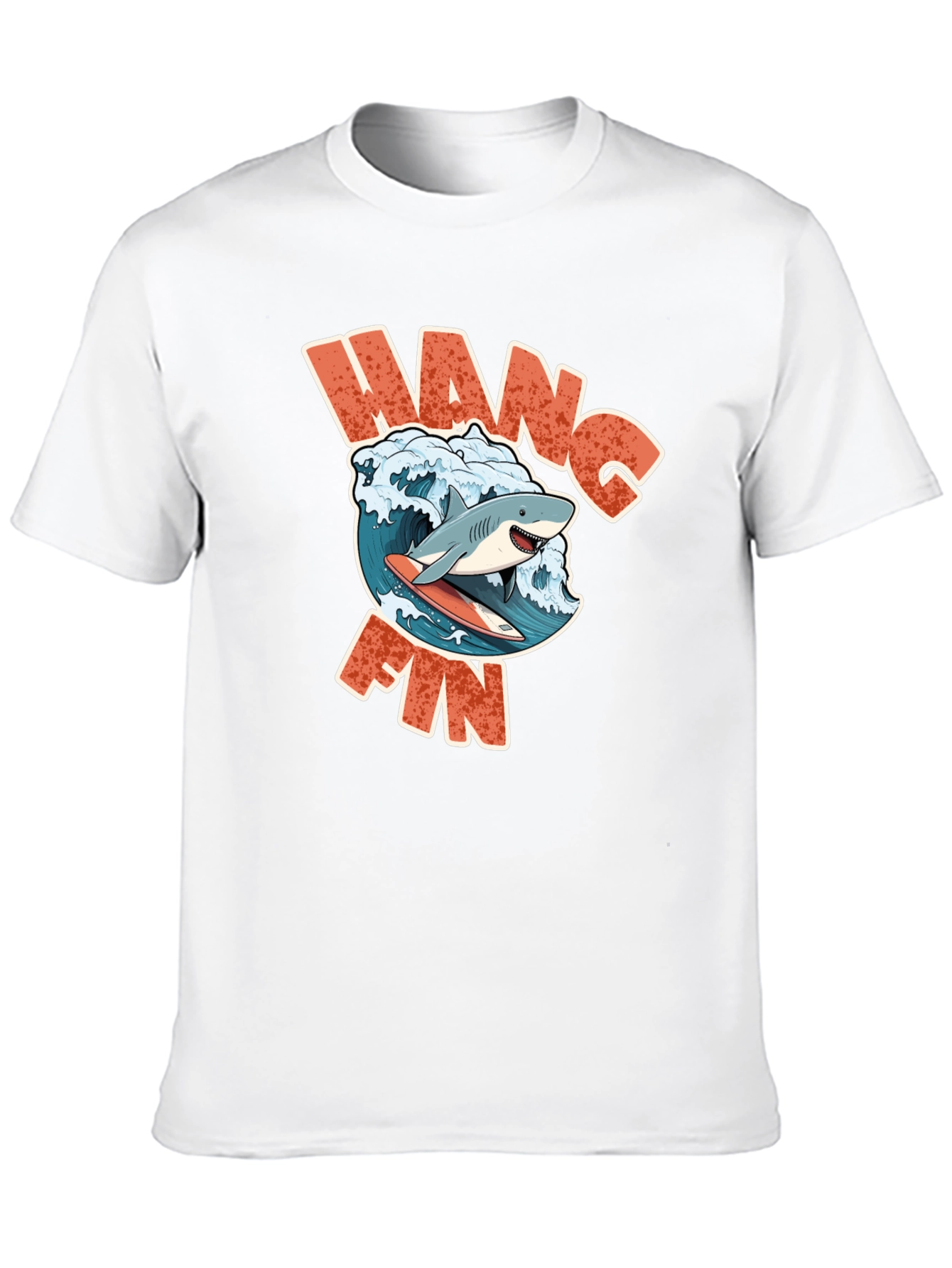 Hang Fin Shark Surfing T-Shirt