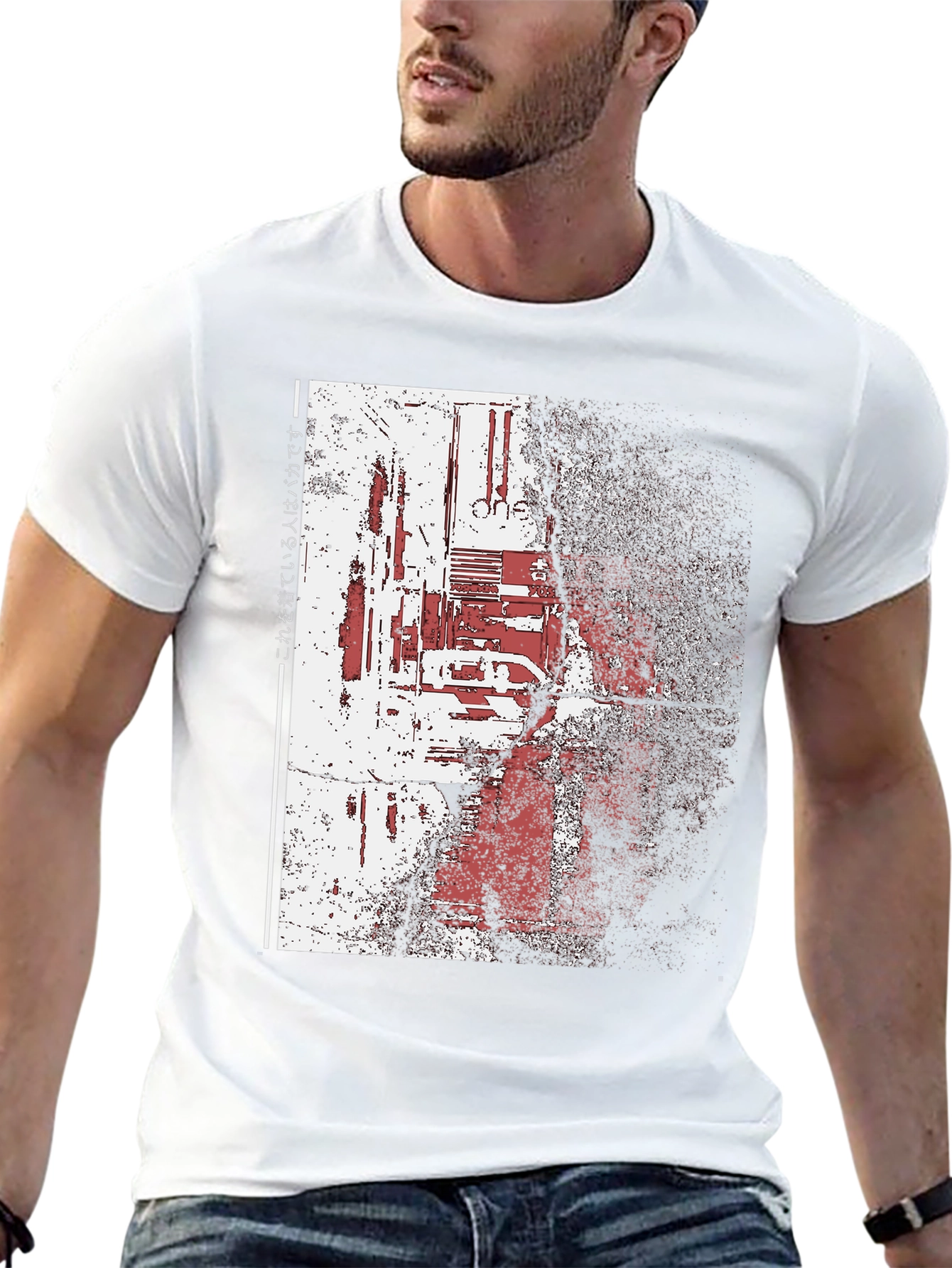 Distressed Cyberpunk Graphic Print Black T-Shirt