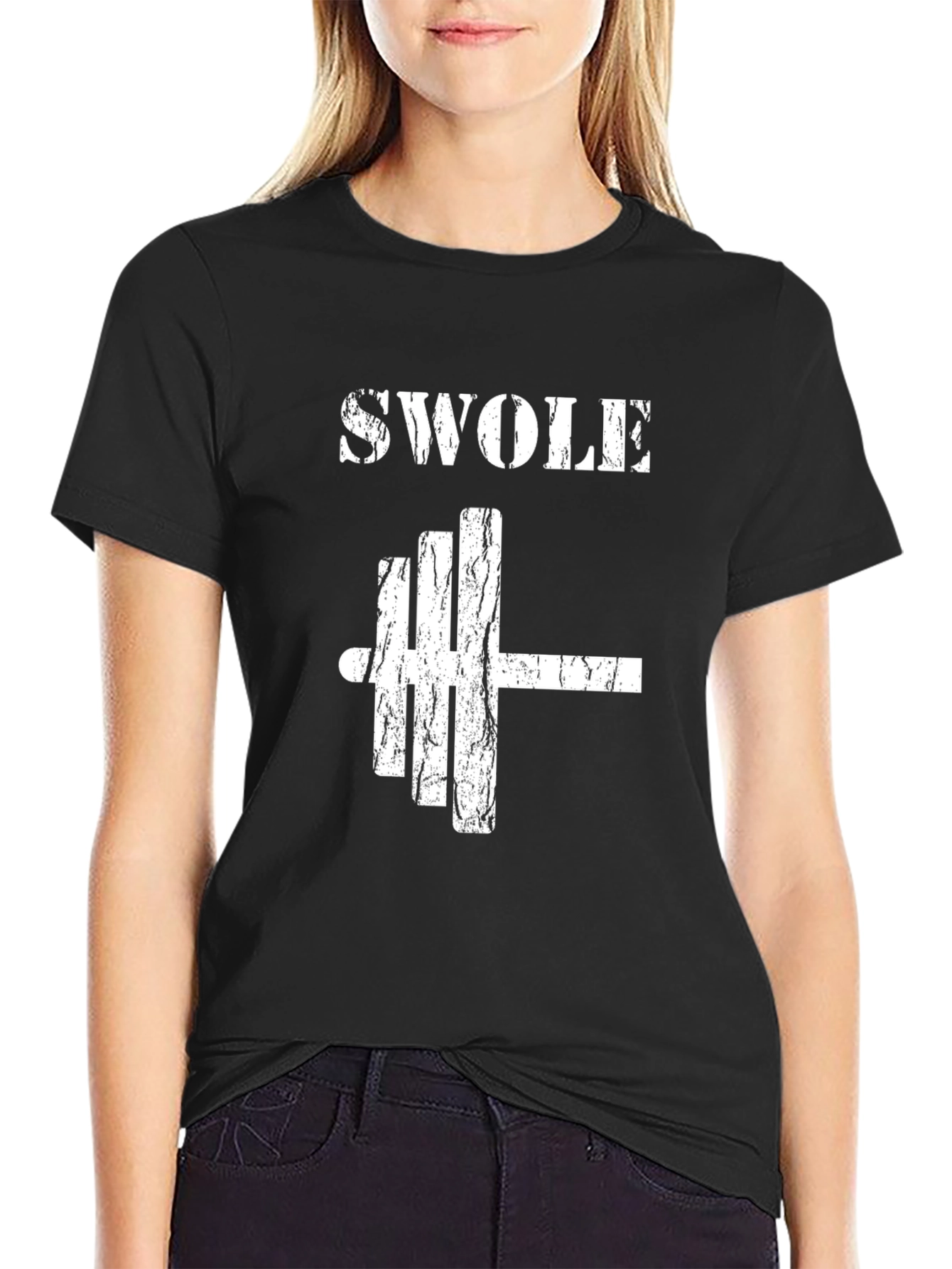 Swole Weightlifting Gym T-Shirt - Black