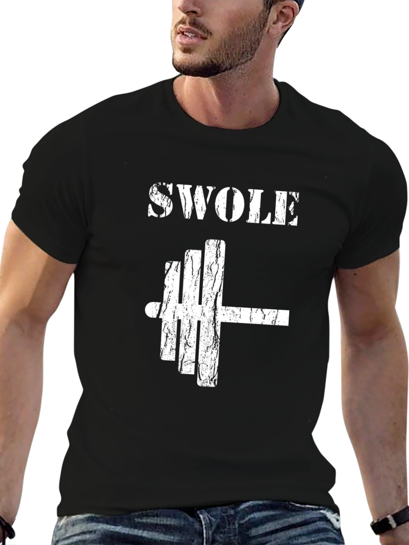 Swole Weightlifting Gym T-Shirt - Black