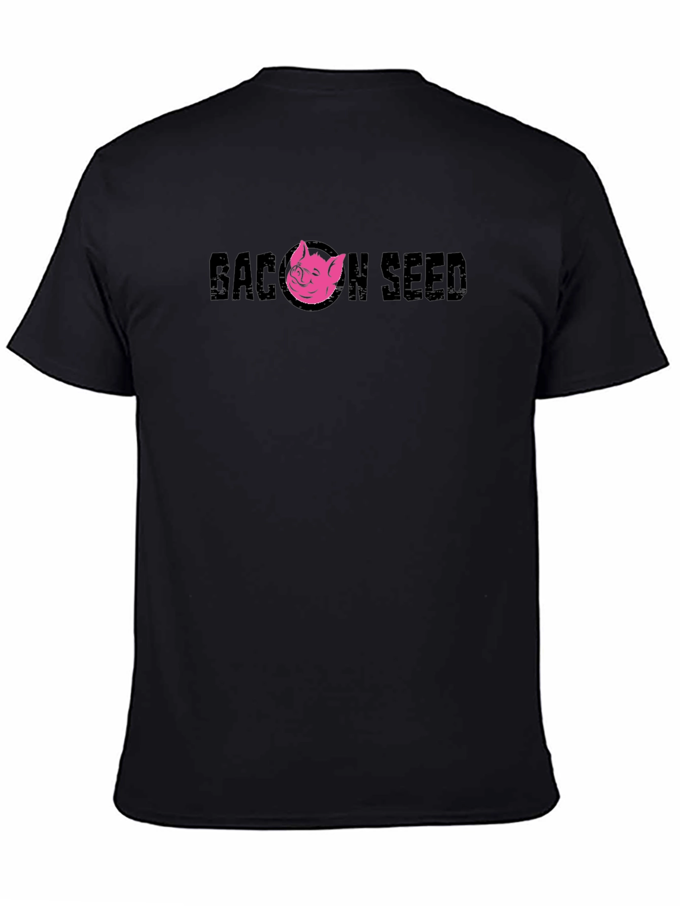 Bacon Seed Graphic Tee - Black Pig Design Shirt
