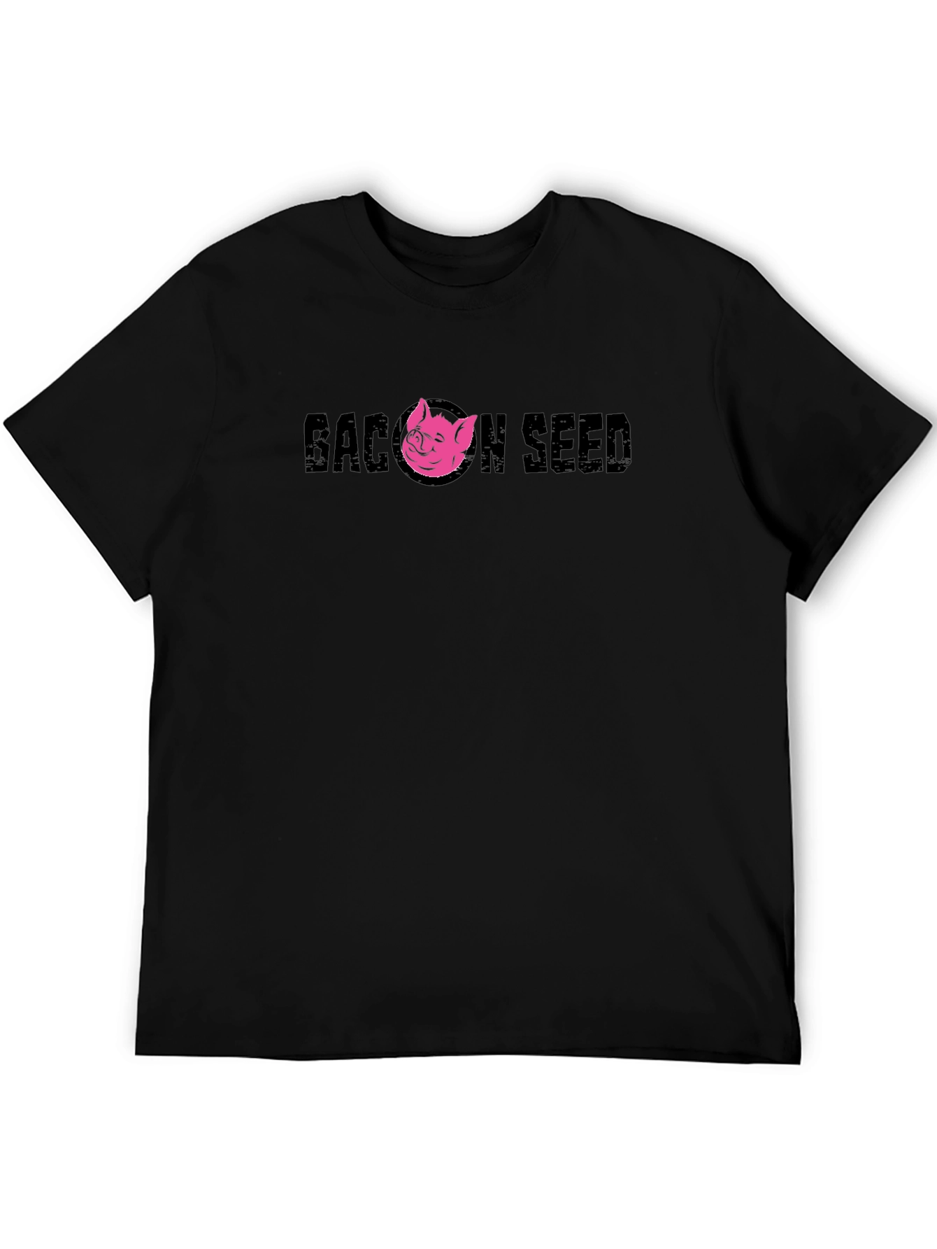 Bacon Seed Graphic Tee - Black Pig Design Shirt