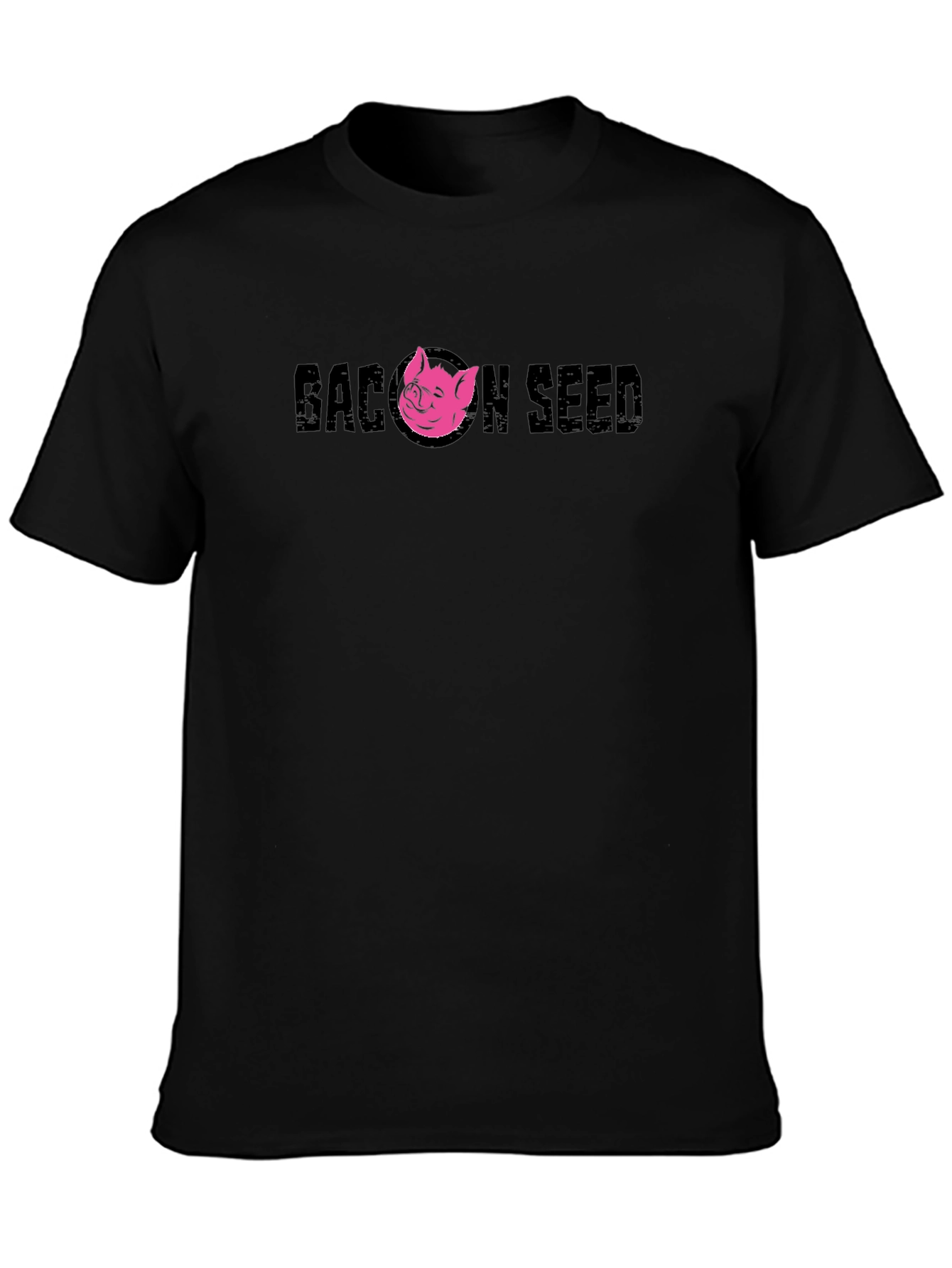Bacon Seed Graphic Tee - Black Pig Design Shirt