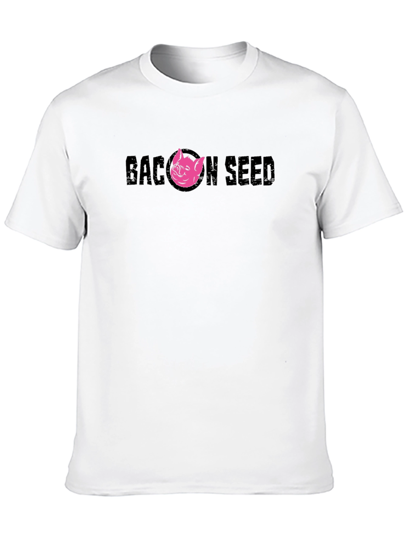 Bacon Seed Graphic Tee - Black Pig Design Shirt