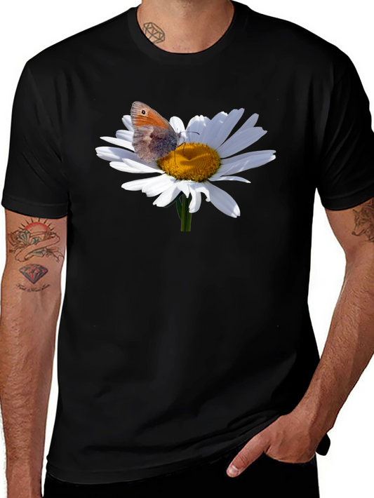 Daisy Butterfly Graphic T-Shirt - Nature Inspired Tee