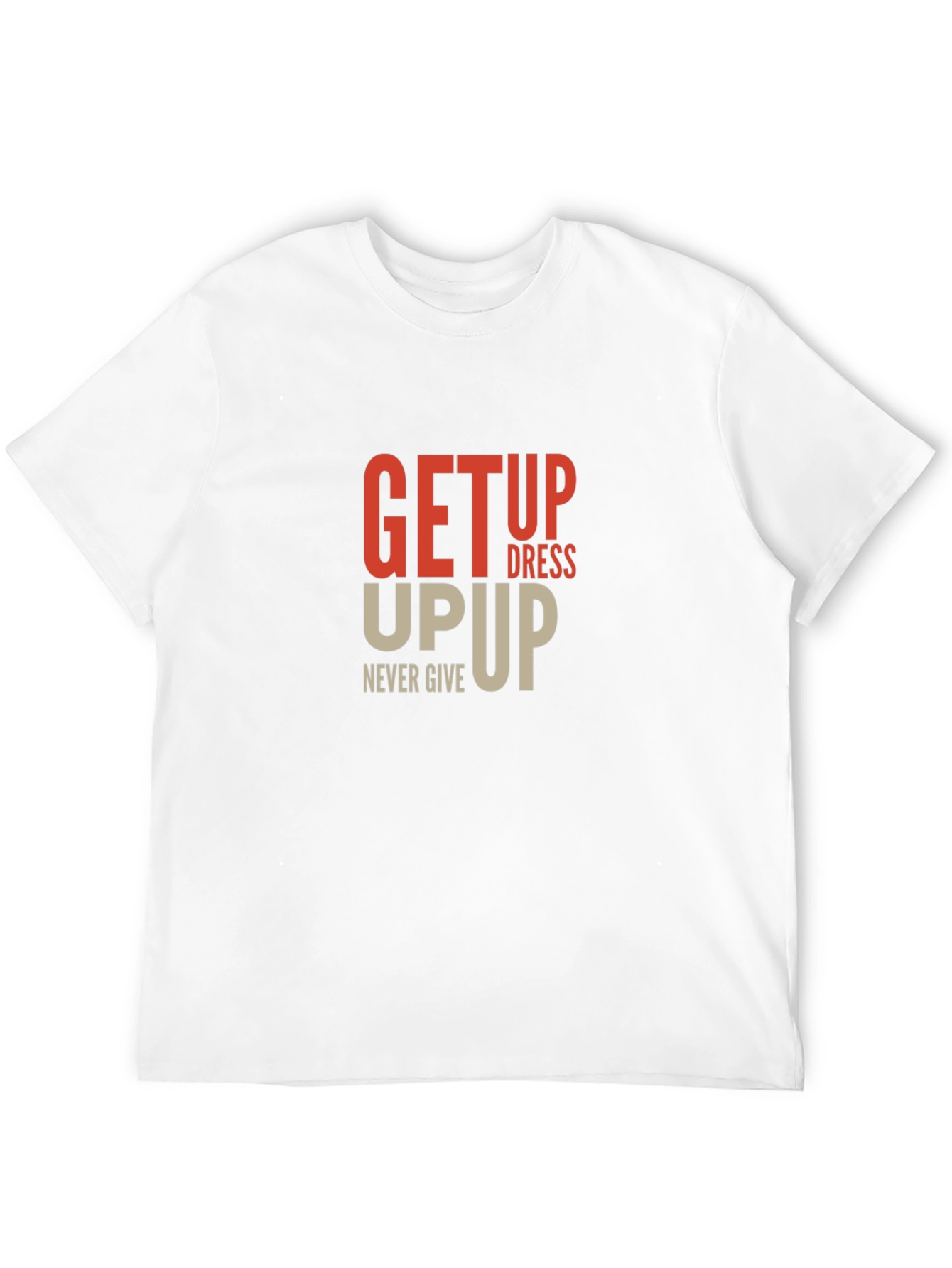 Motivational Get Up Graphic Black T-Shirt