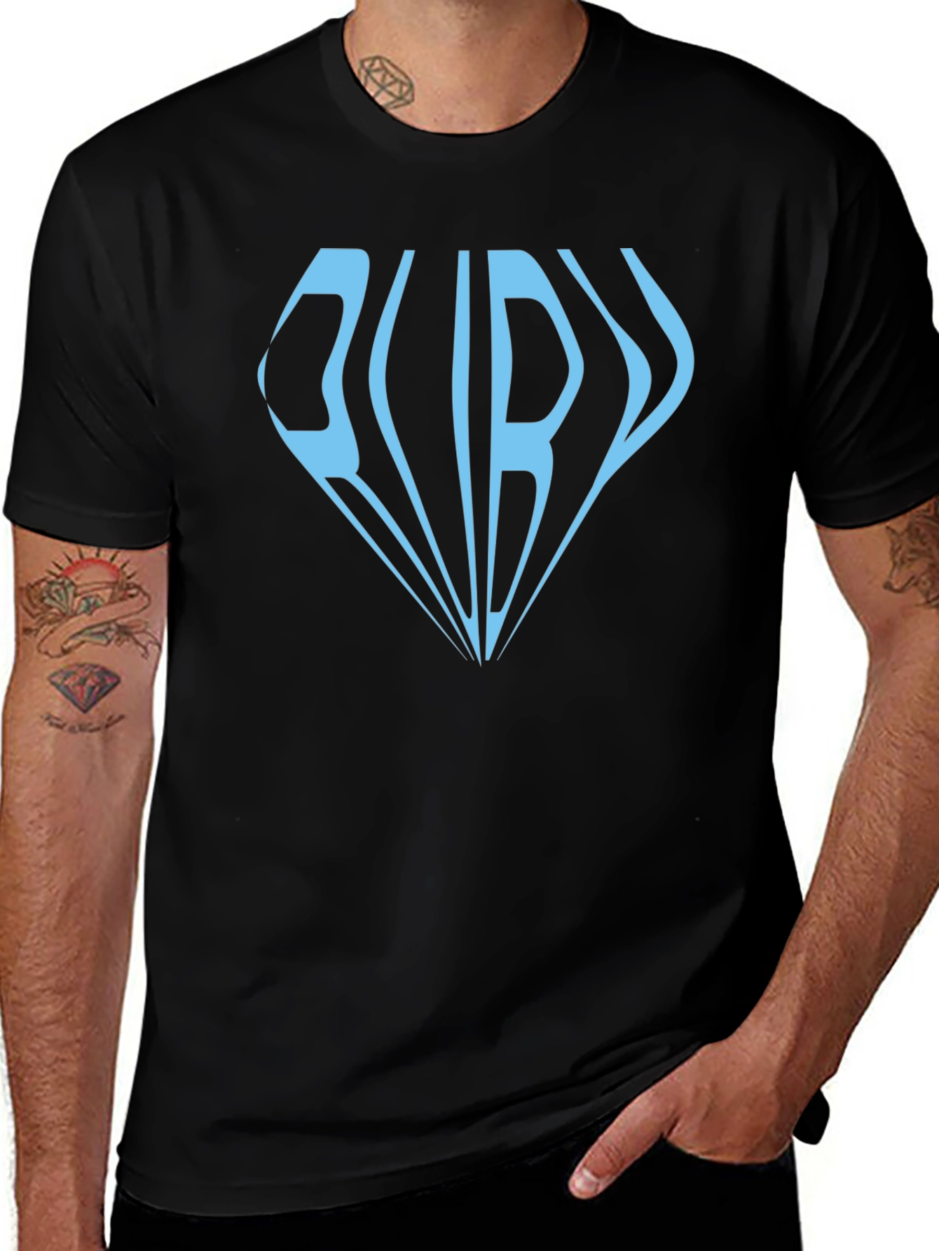 Ruby Diamond Graphic Print Black T-Shirt