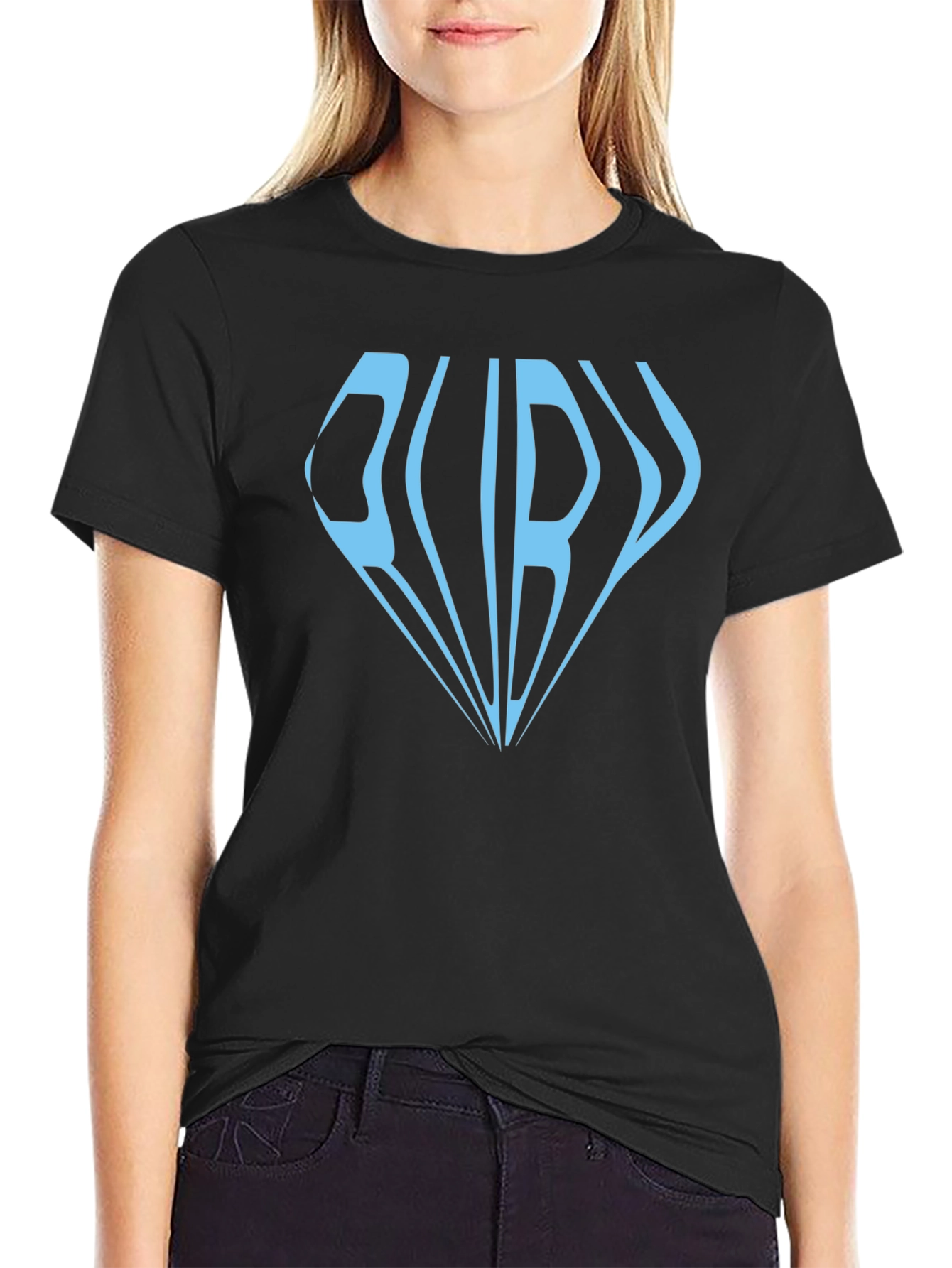 Ruby Diamond Graphic Print Black T-Shirt