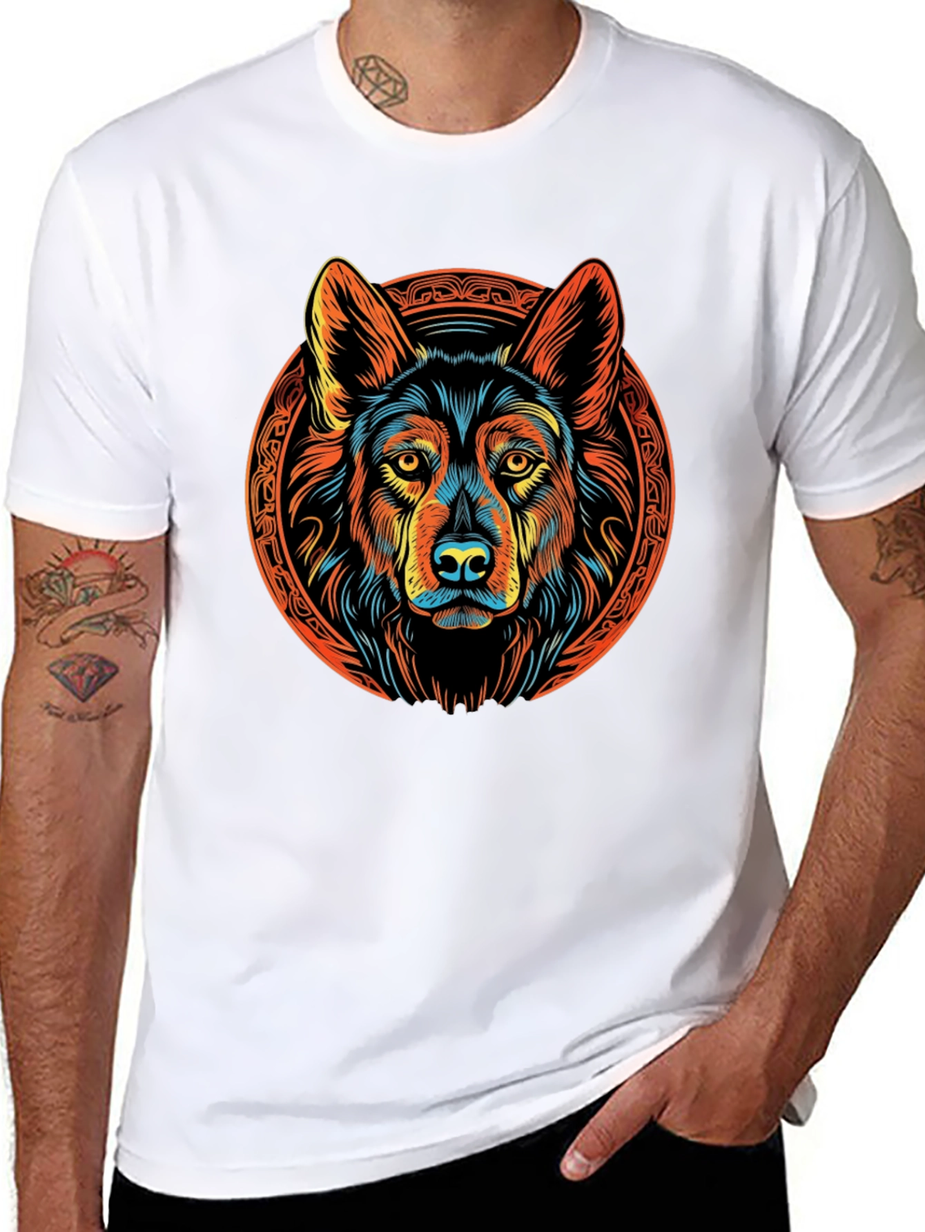 Wolf Graphic Tee - Vibrant Design