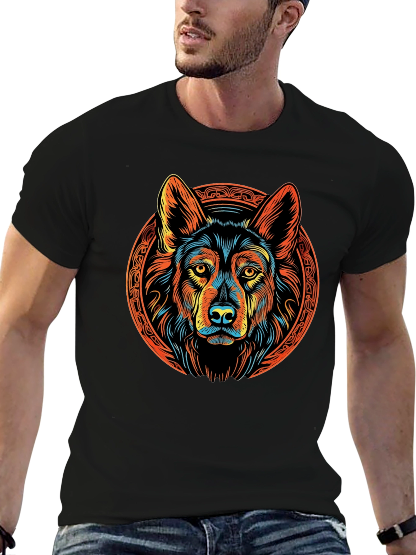 Wolf Graphic Tee - Vibrant Design