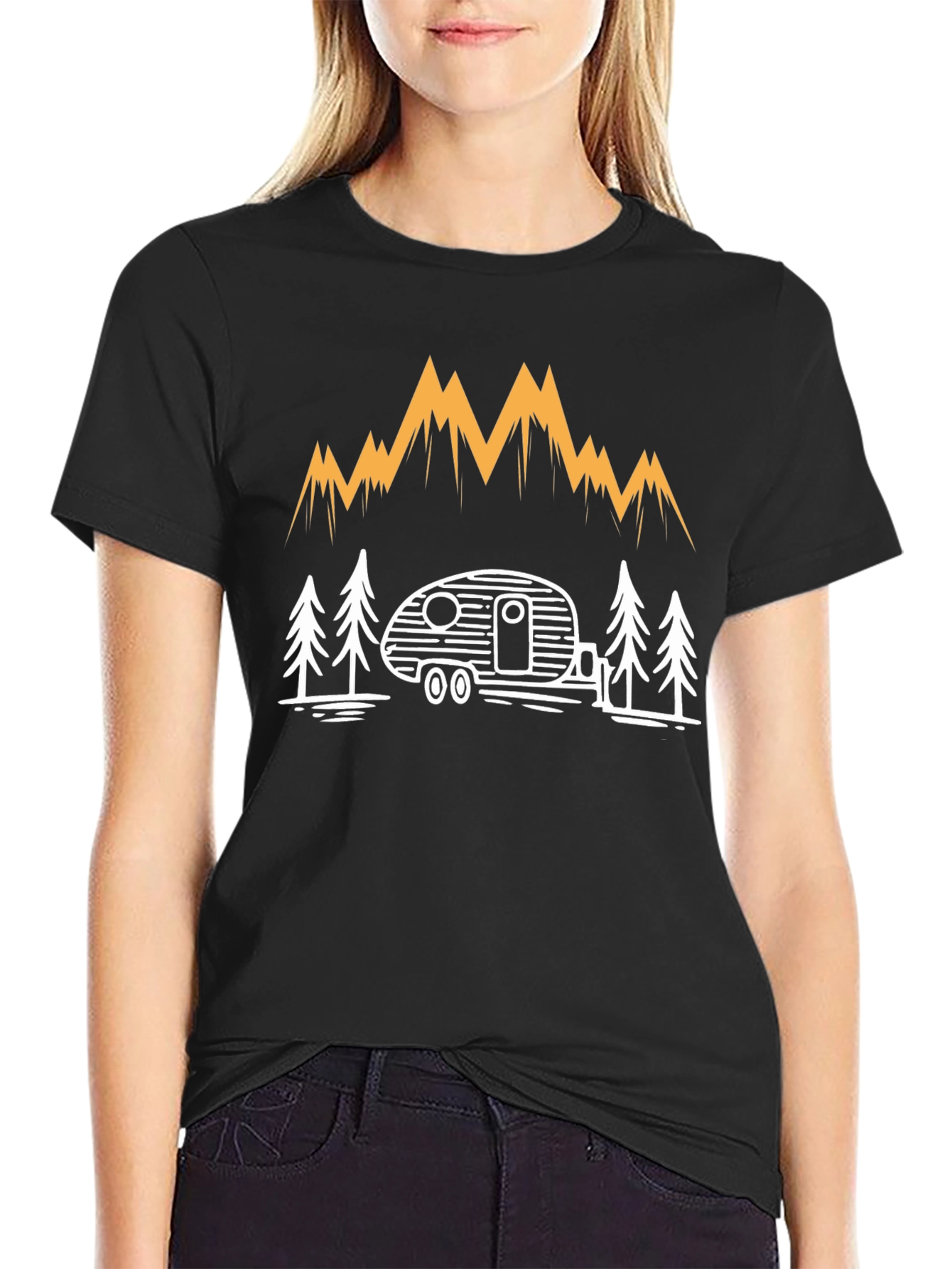 Camping Adventure T-Shirt - Mountain & Camper Design