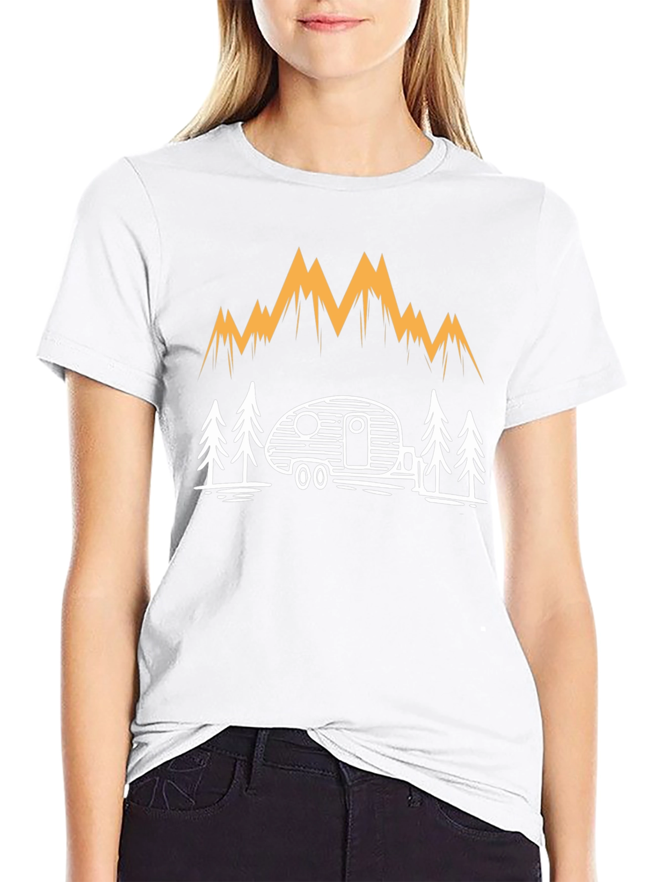 Camping Adventure T-Shirt - Mountain & Camper Design