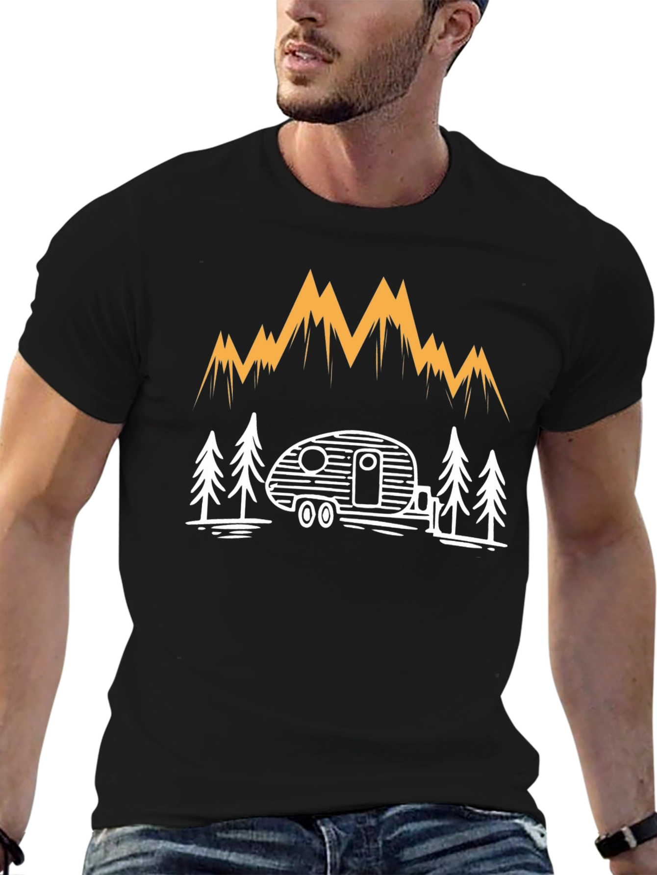 Camping Adventure T-Shirt - Mountain & Camper Design