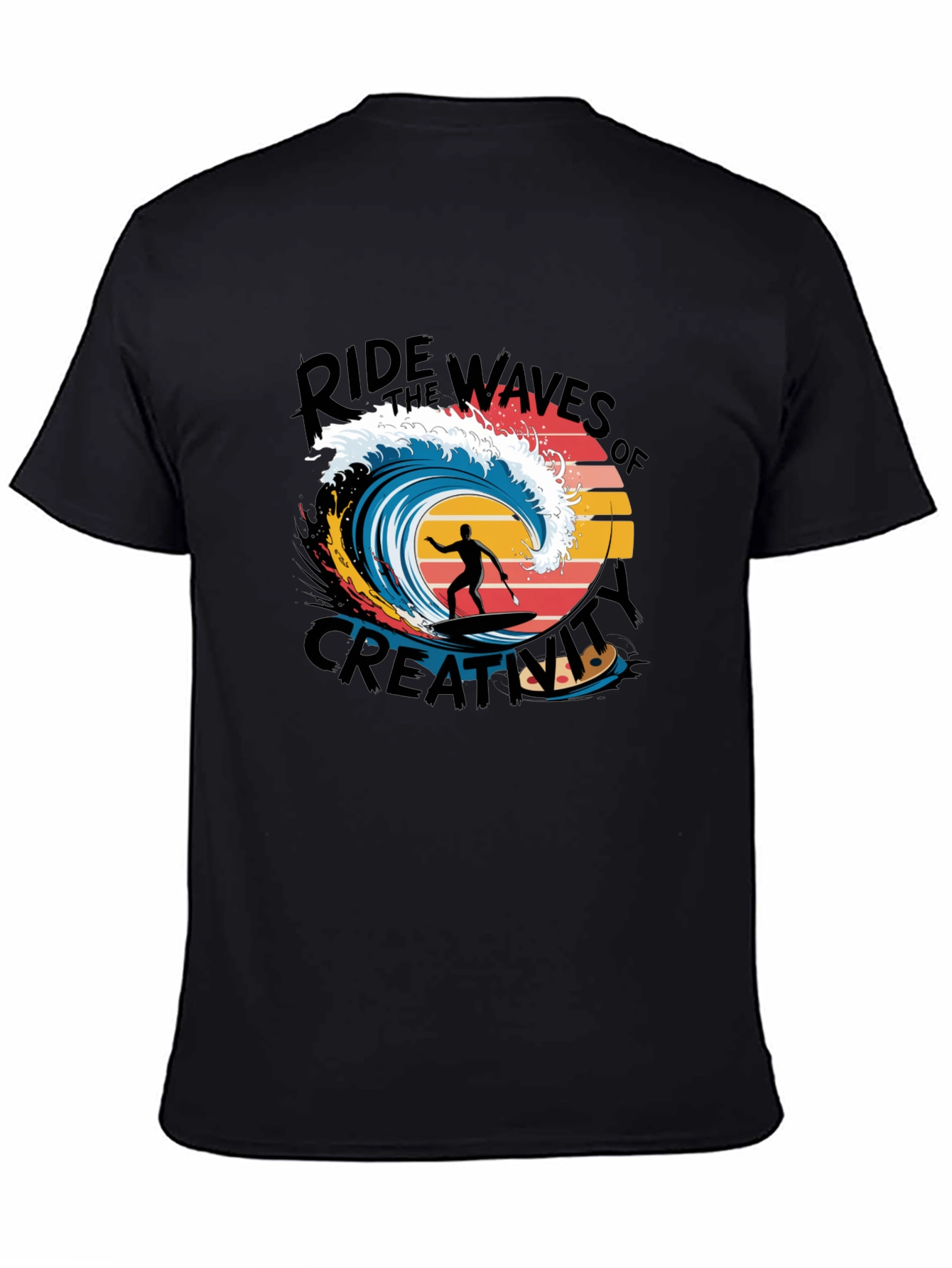 Ride the Waves T-Shirt - Black Graphic Tee