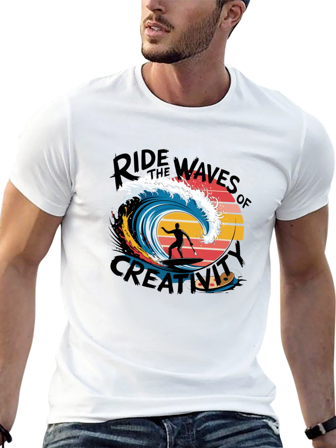 Ride the Waves T-Shirt - Black Graphic Tee