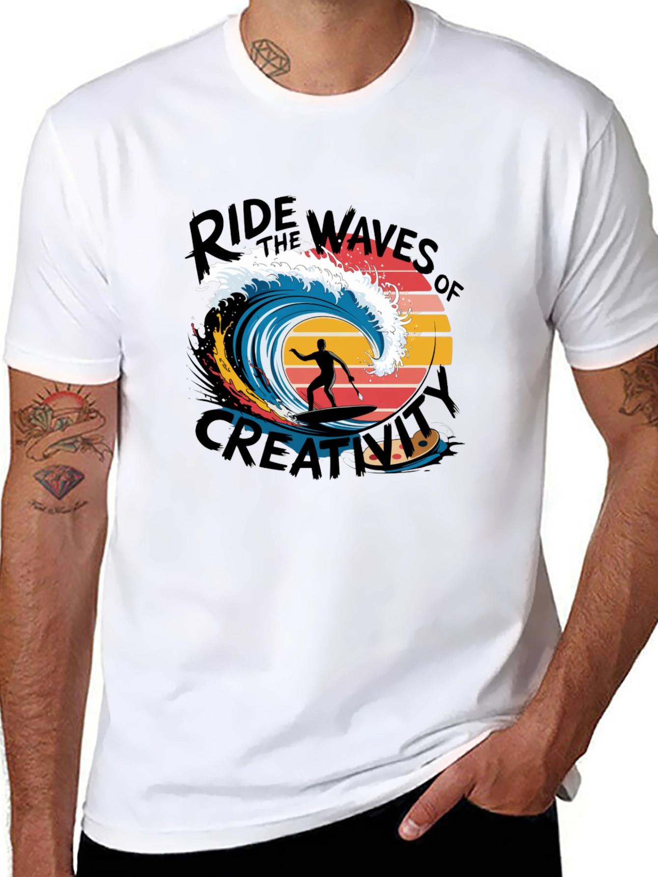 Ride the Waves T-Shirt - Black Graphic Tee