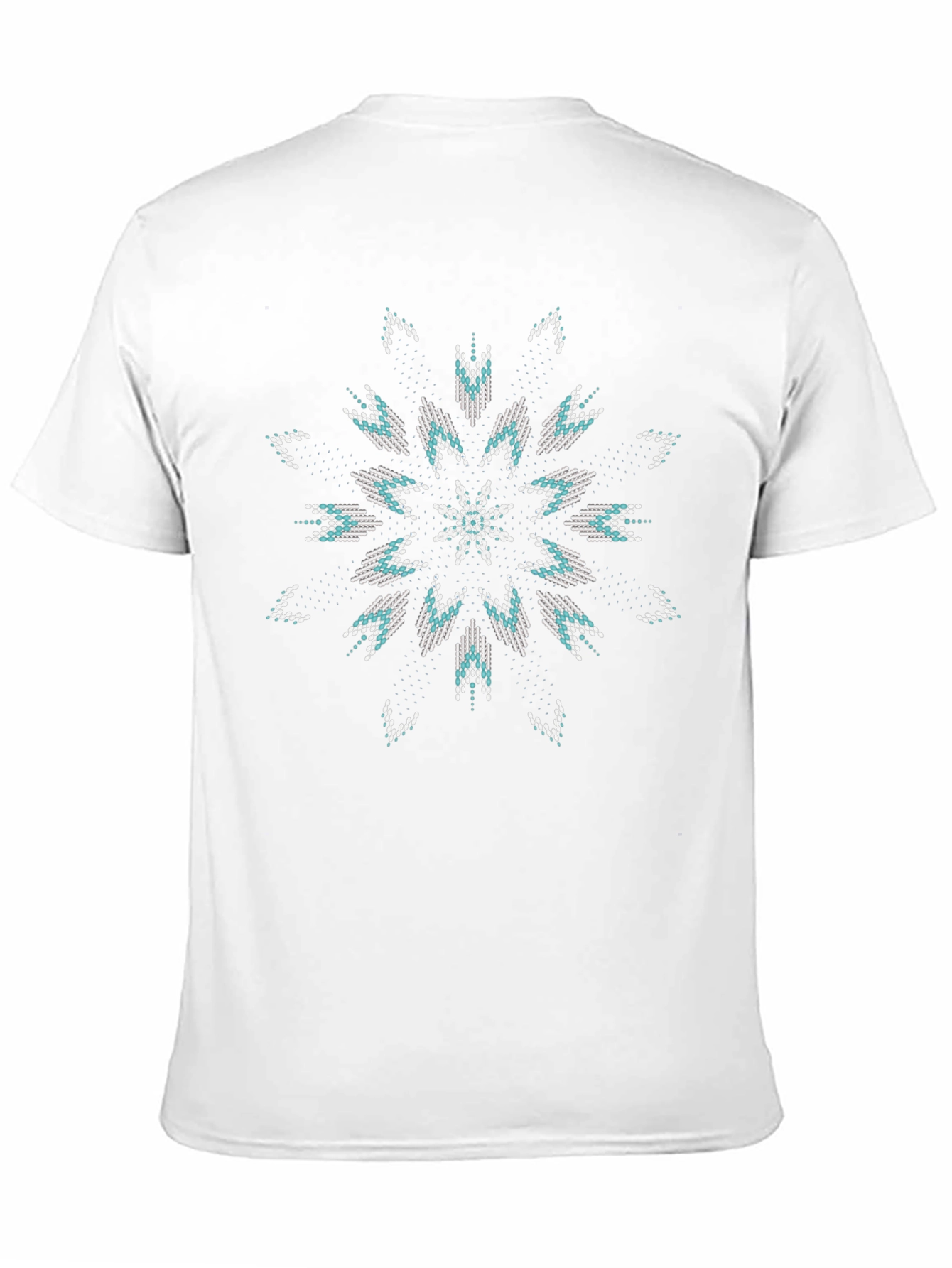 Geometric Beaded Design Black T-Shirt