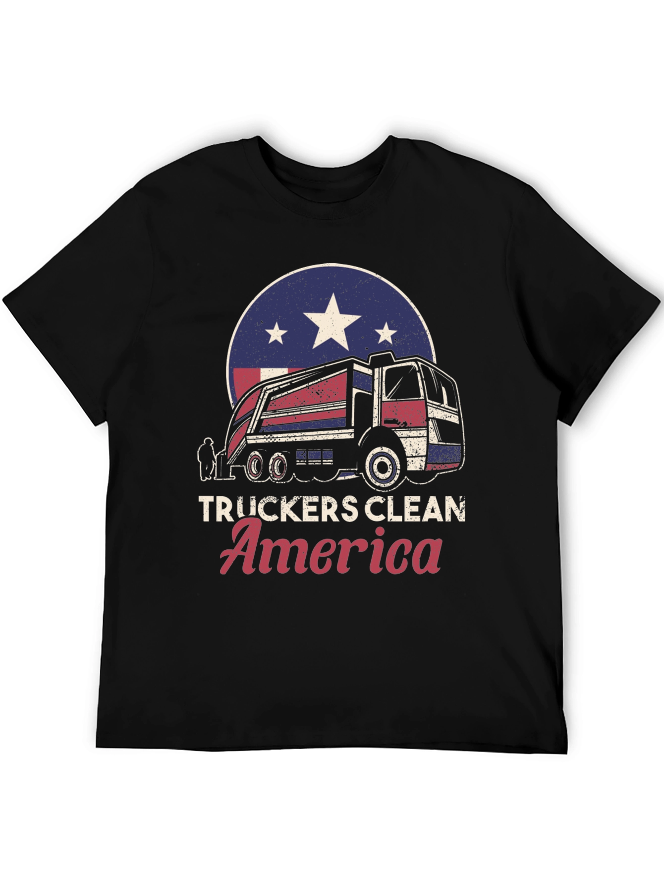 Truckers Clean America Patriotic Graphic Tee