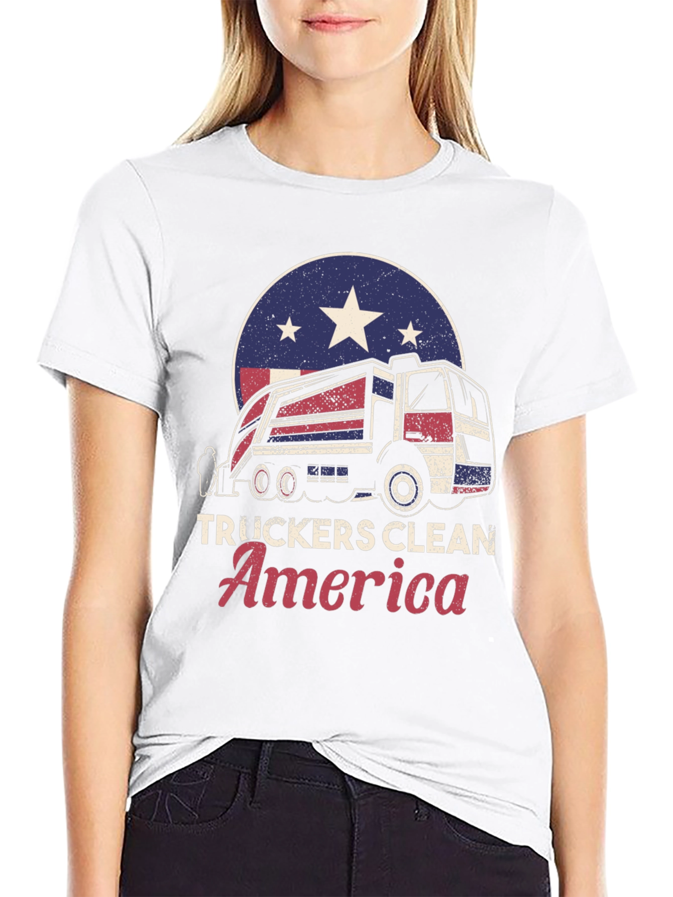 Truckers Clean America Patriotic Graphic Tee