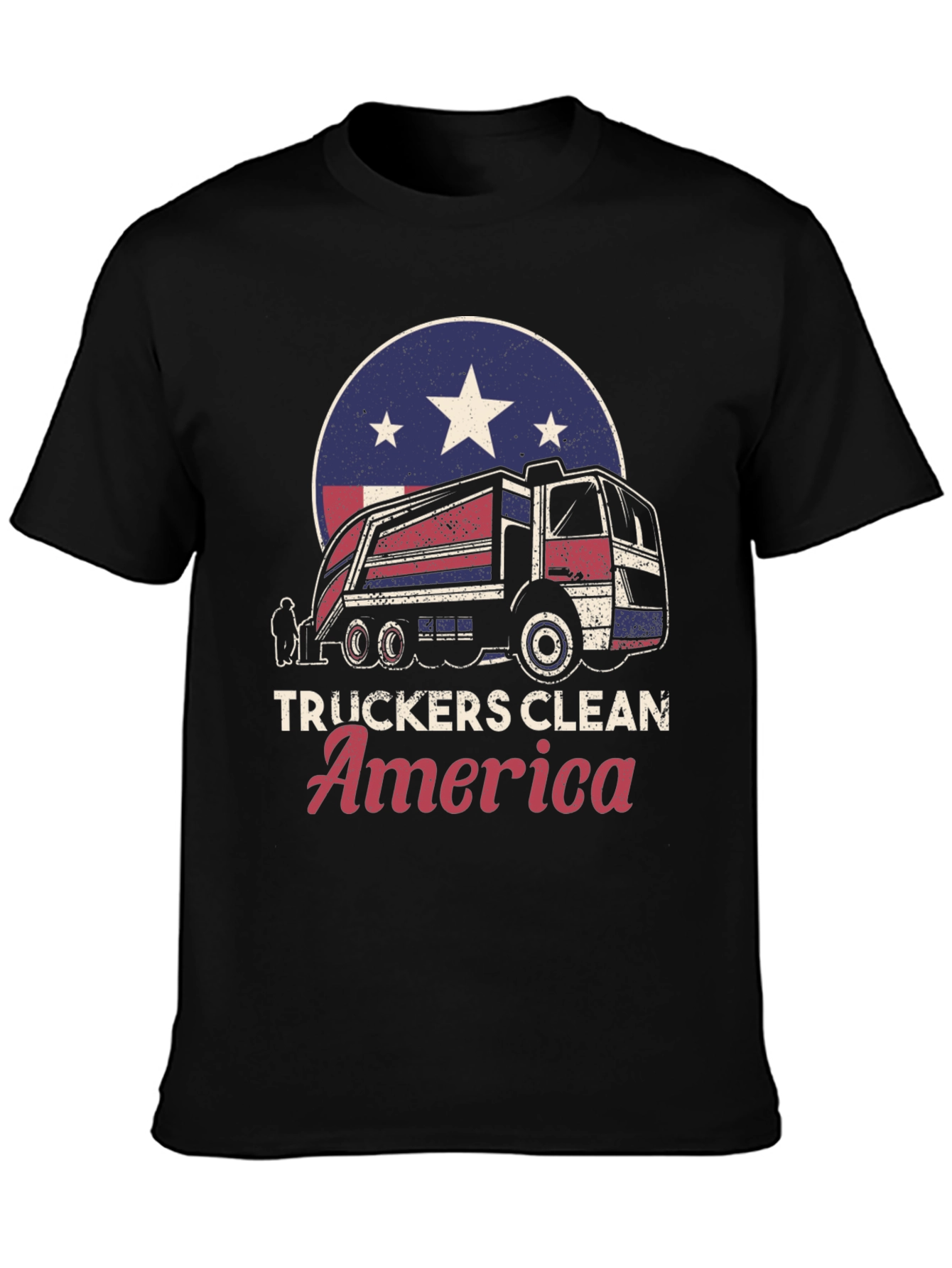 Truckers Clean America Patriotic Graphic Tee