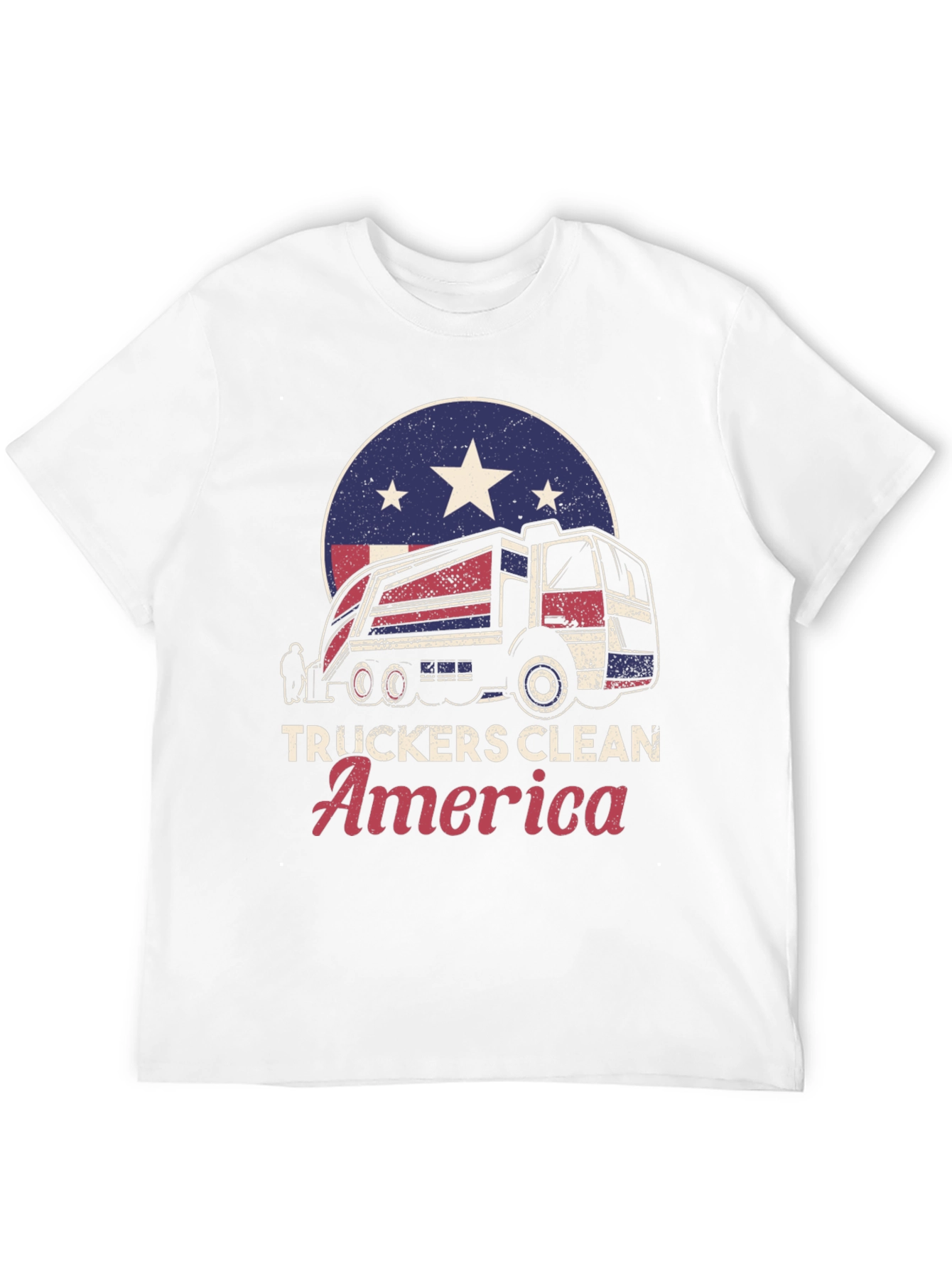 Truckers Clean America Patriotic Graphic Tee