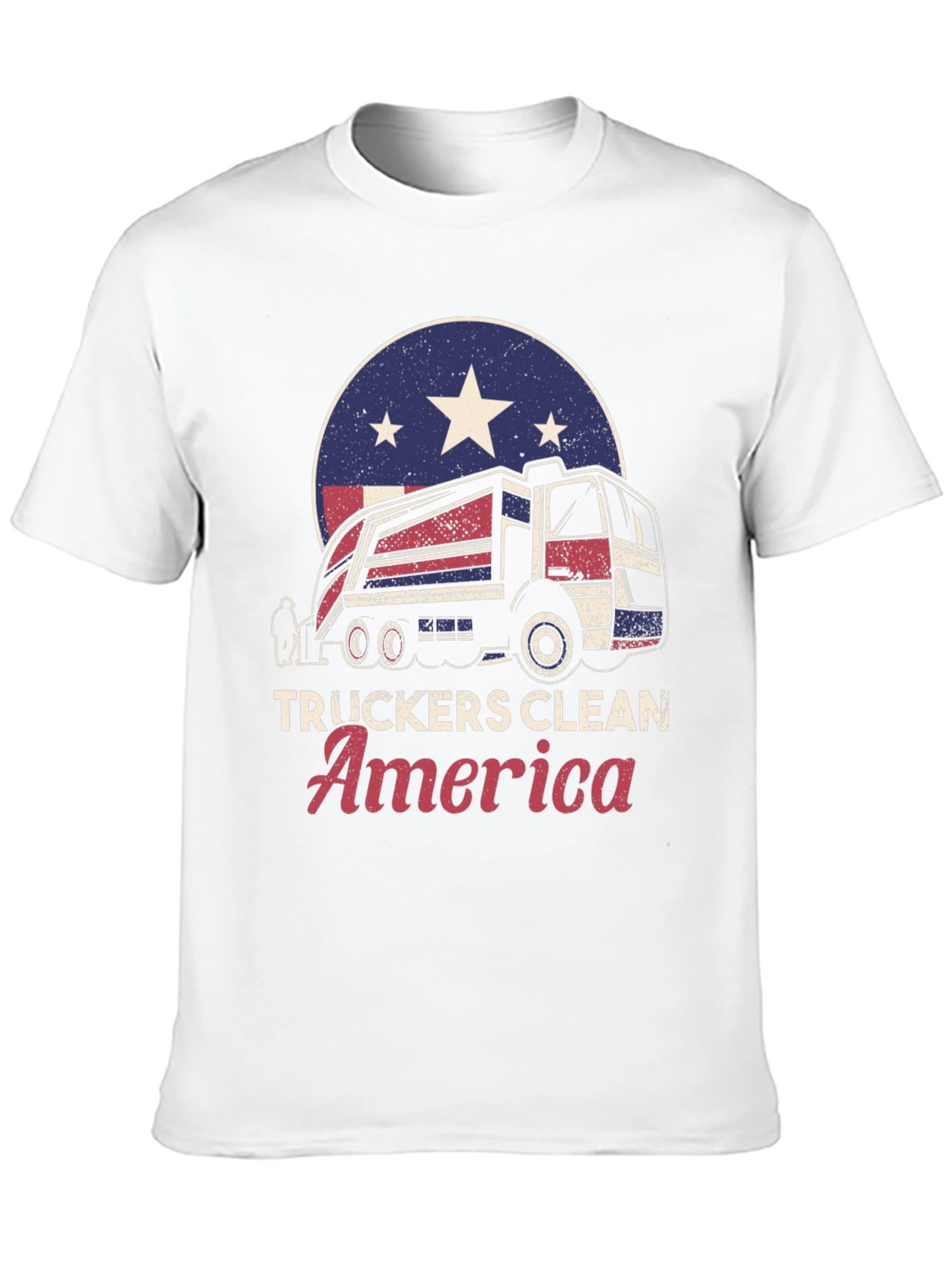 Truckers Clean America Patriotic Graphic Tee