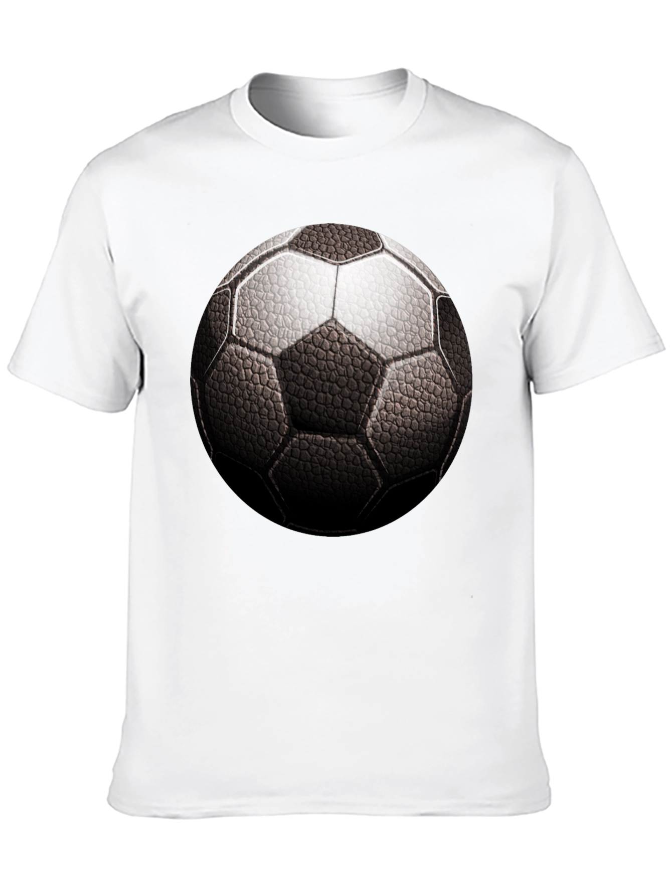 Soccer Ball Graphic Tee - Black Cotton T-Shirt