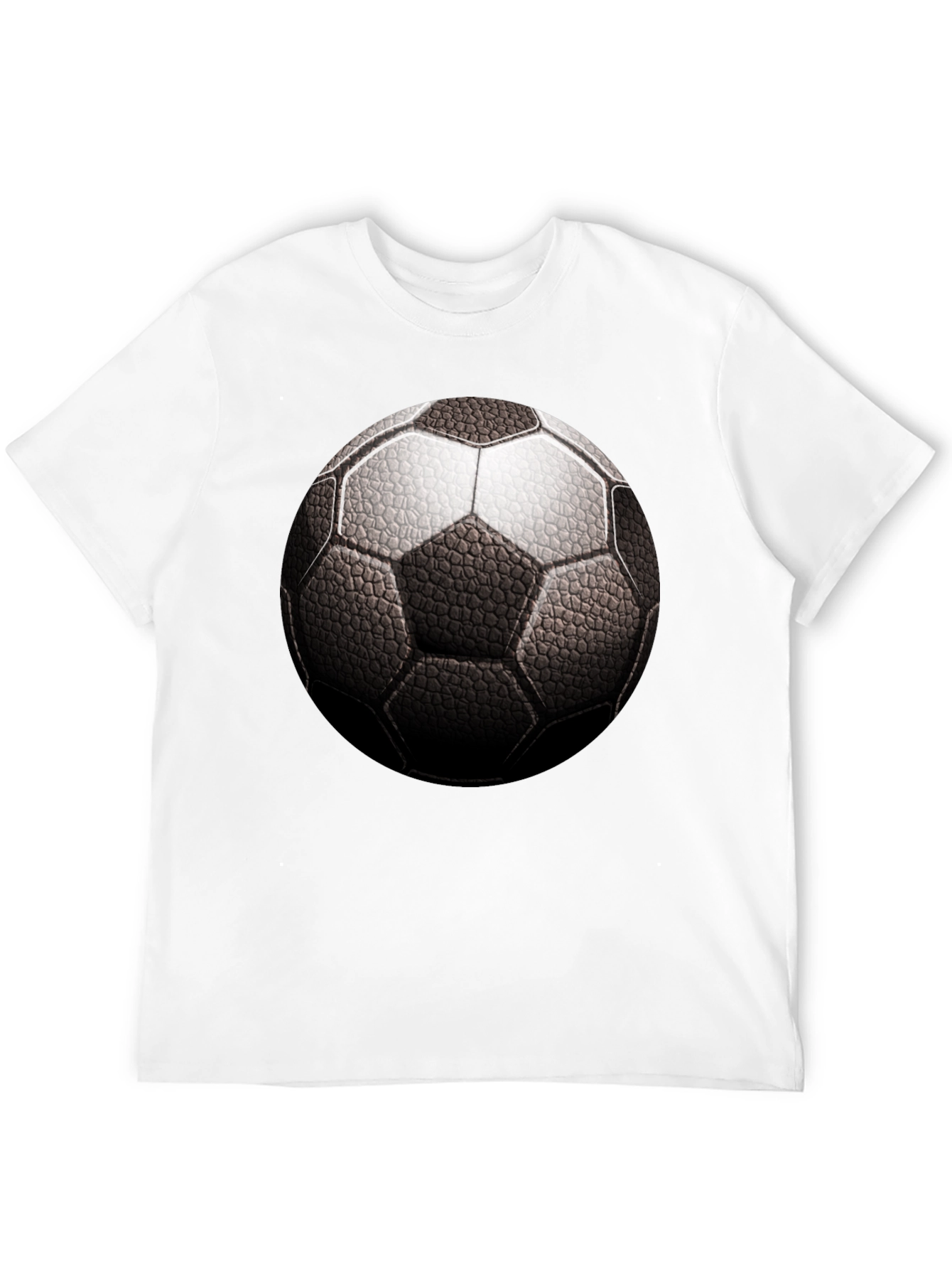 Soccer Ball Graphic Tee - Black Cotton T-Shirt