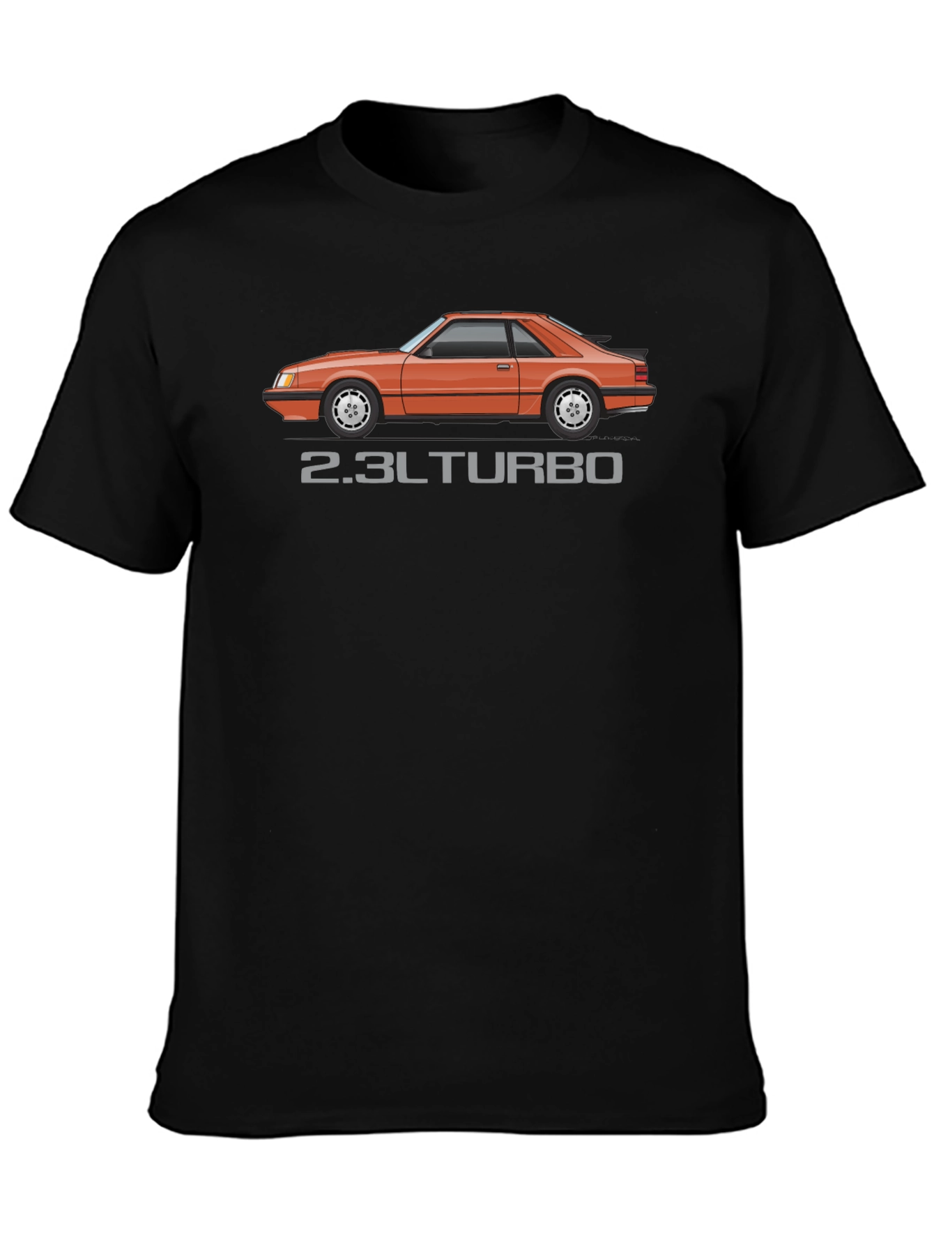 2.3L Turbo Car Graphic Black T-Shirt
