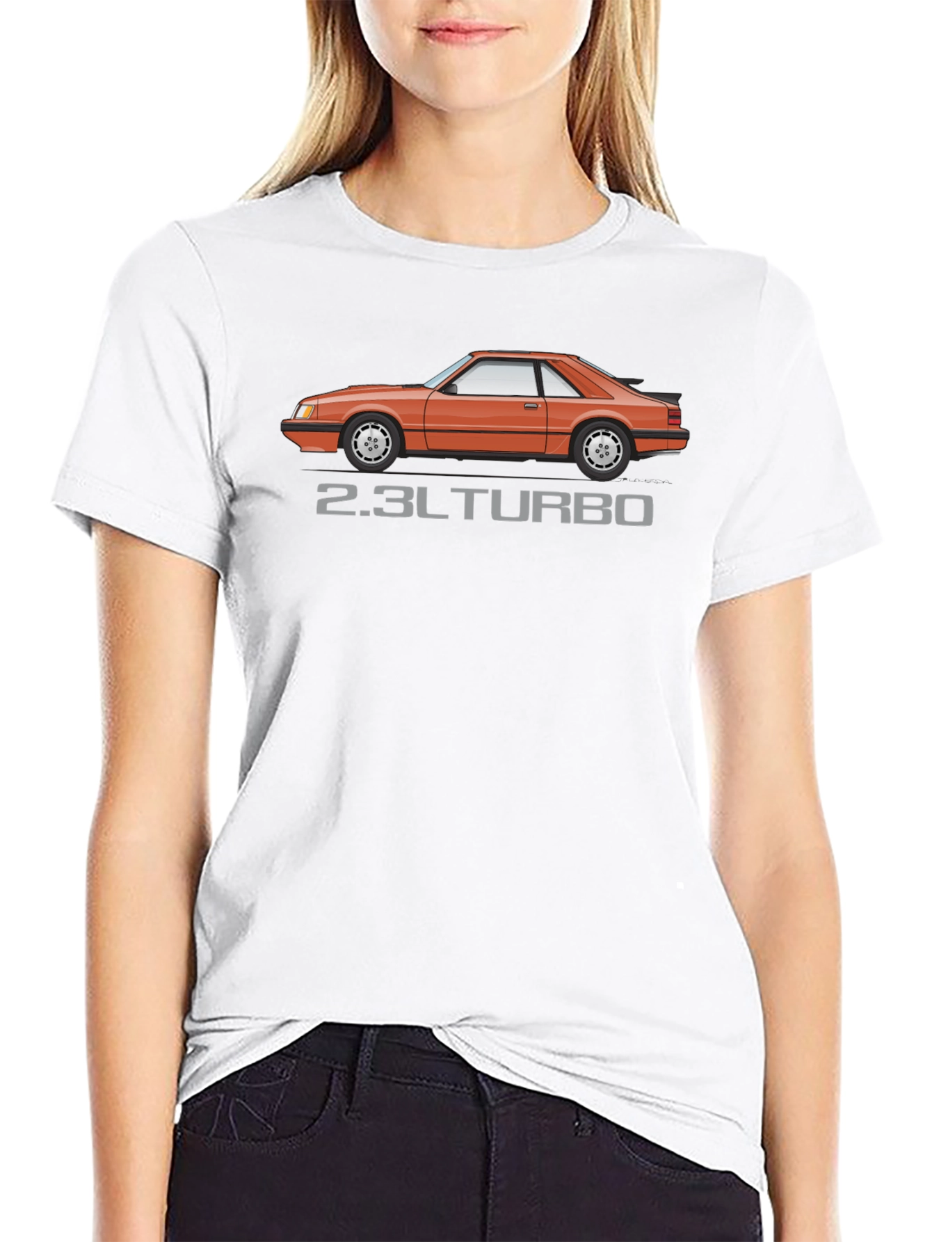 2.3L Turbo Car Graphic Black T-Shirt