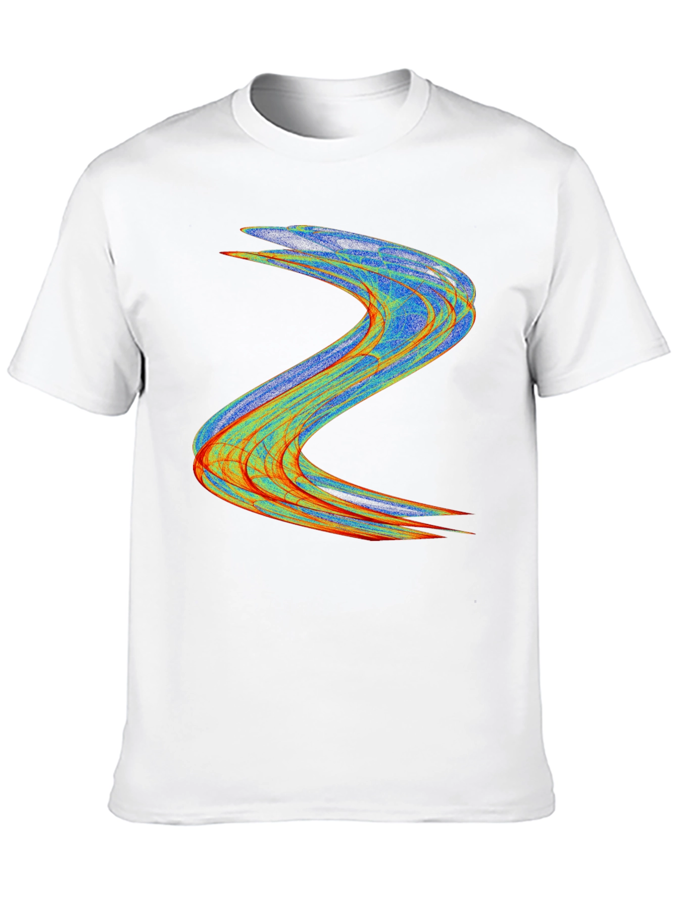 Abstract Wave Design Black T-Shirt