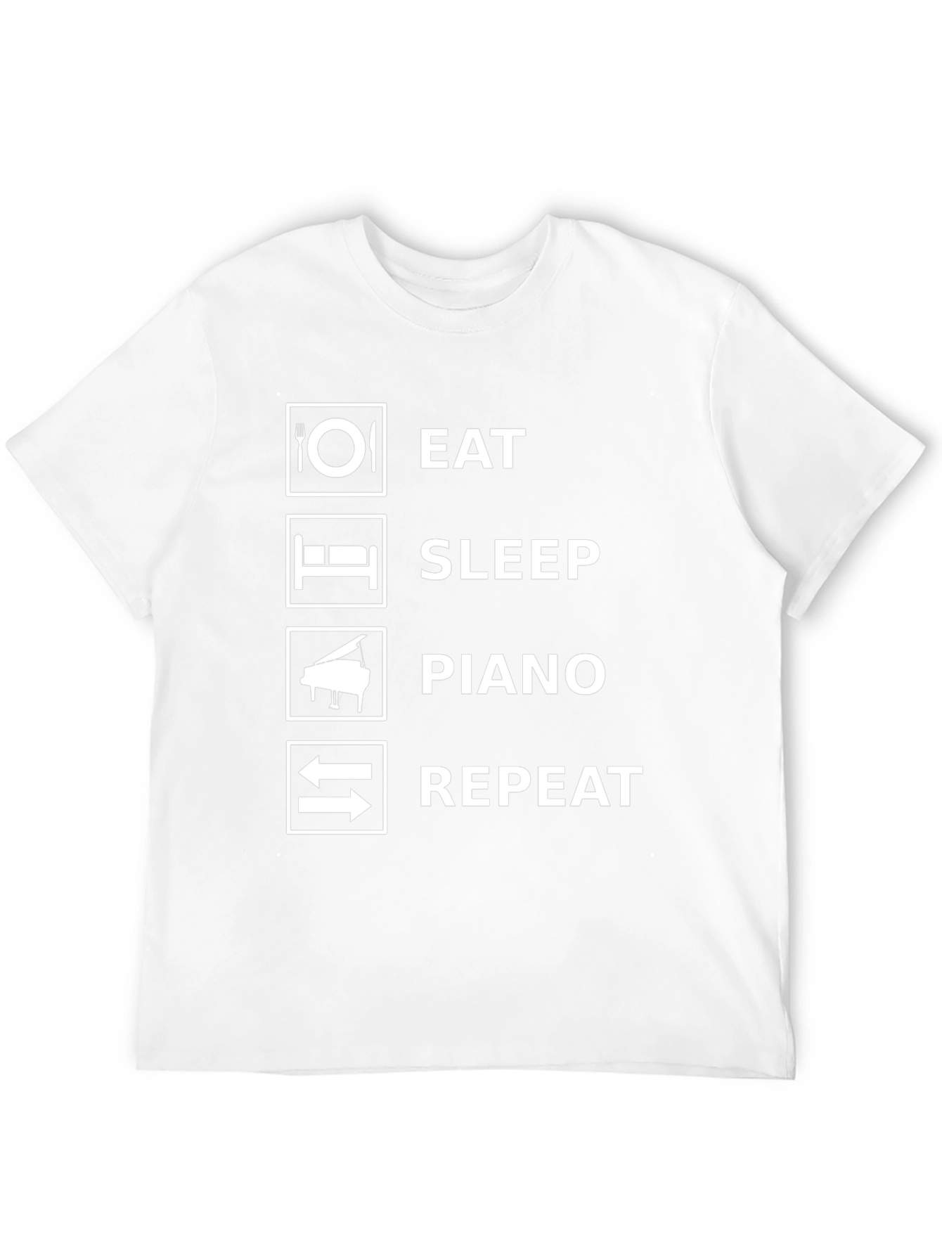 Eat Sleep Piano Repeat Black T-Shirt