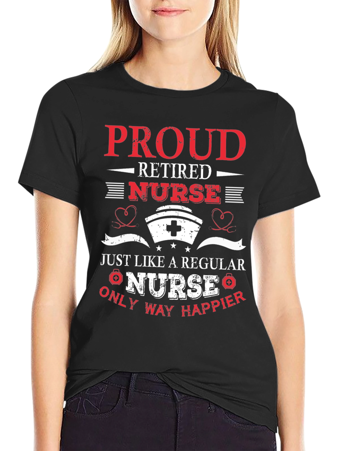 Proud Retired Nurse Graphic T-Shirt
