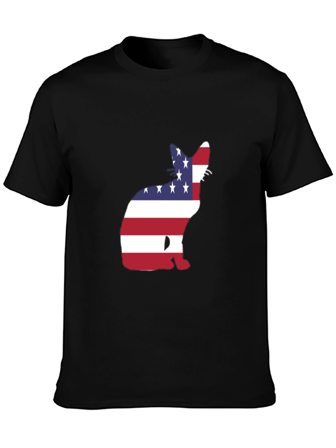 Patriotic Cat T-Shirt - USA Flag Design