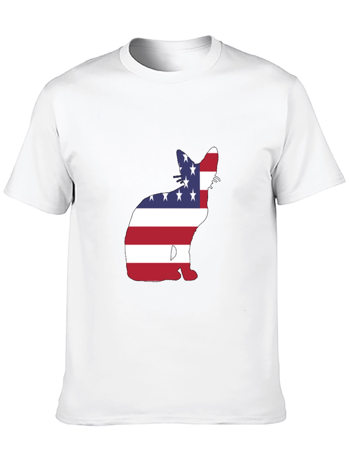 Patriotic Cat T-Shirt - USA Flag Design
