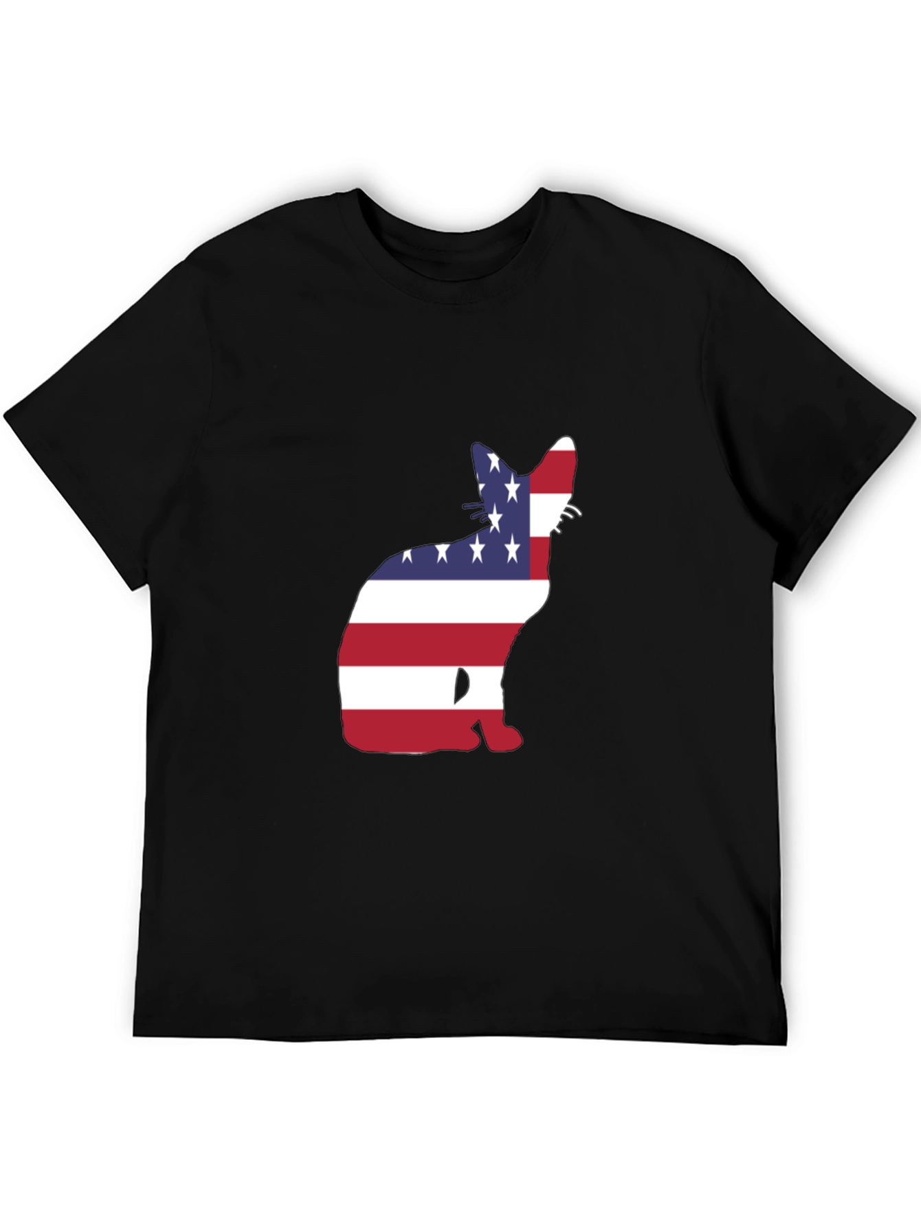 Patriotic Cat T-Shirt - USA Flag Design