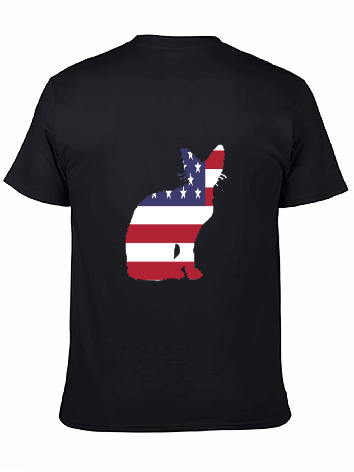 Patriotic Cat T-Shirt - USA Flag Design