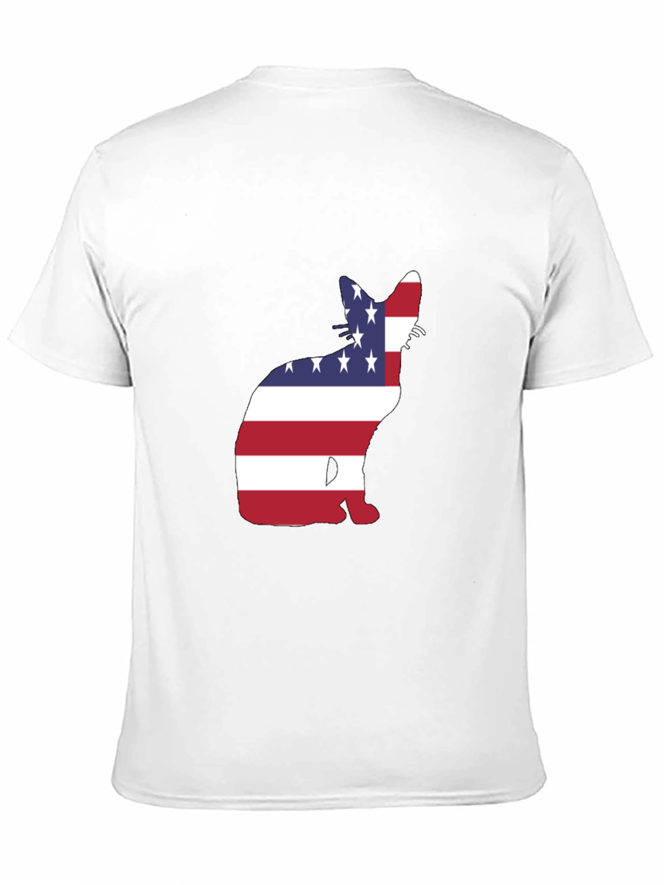 Patriotic Cat T-Shirt - USA Flag Design