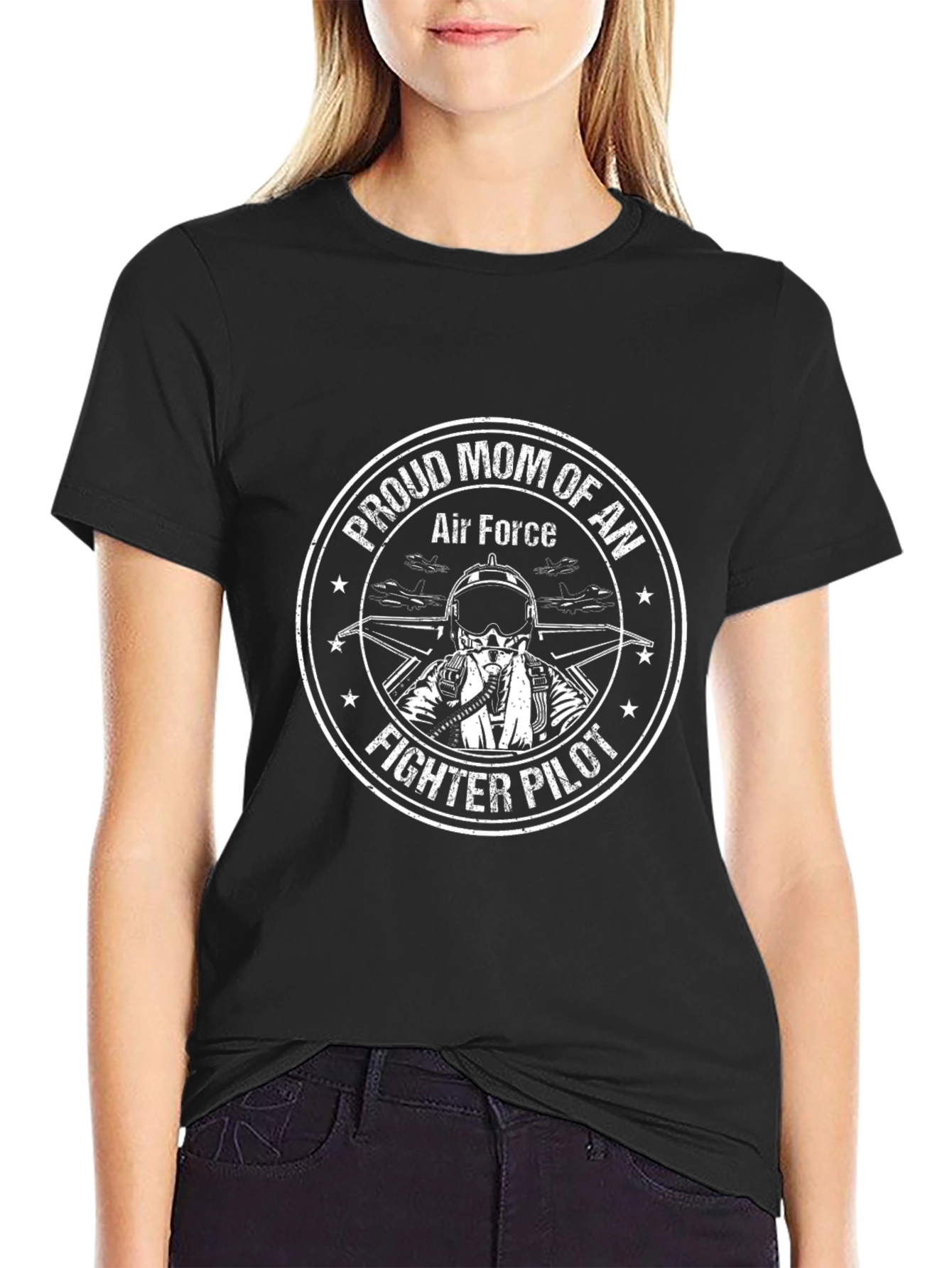 Proud Air Force Mom T-Shirt Fighter Pilot Tee