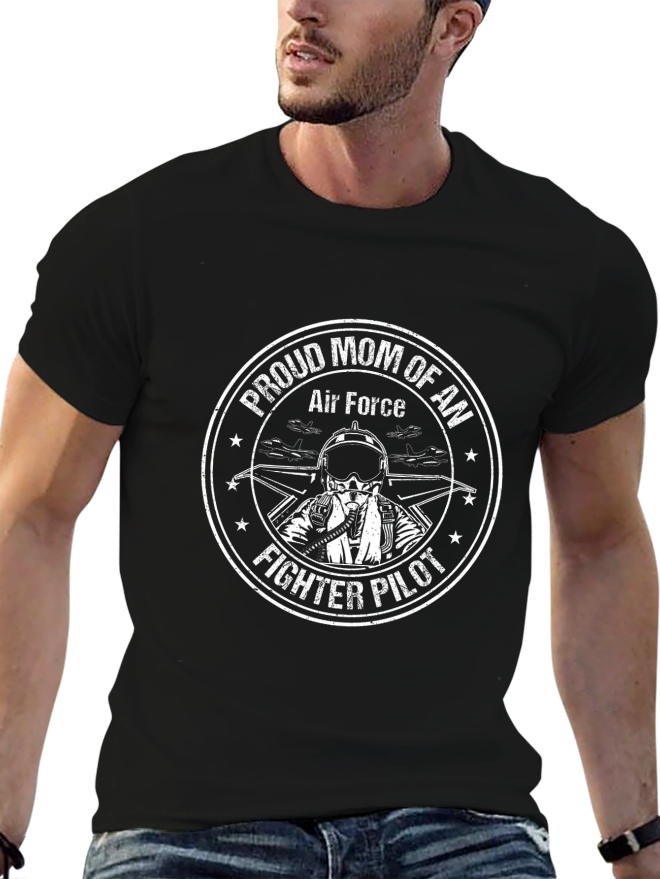 Proud Air Force Mom T-Shirt Fighter Pilot Tee