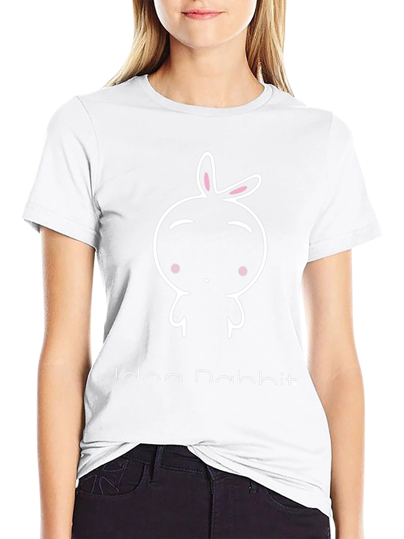 Cute Idea Rabbit Black Graphic Tee